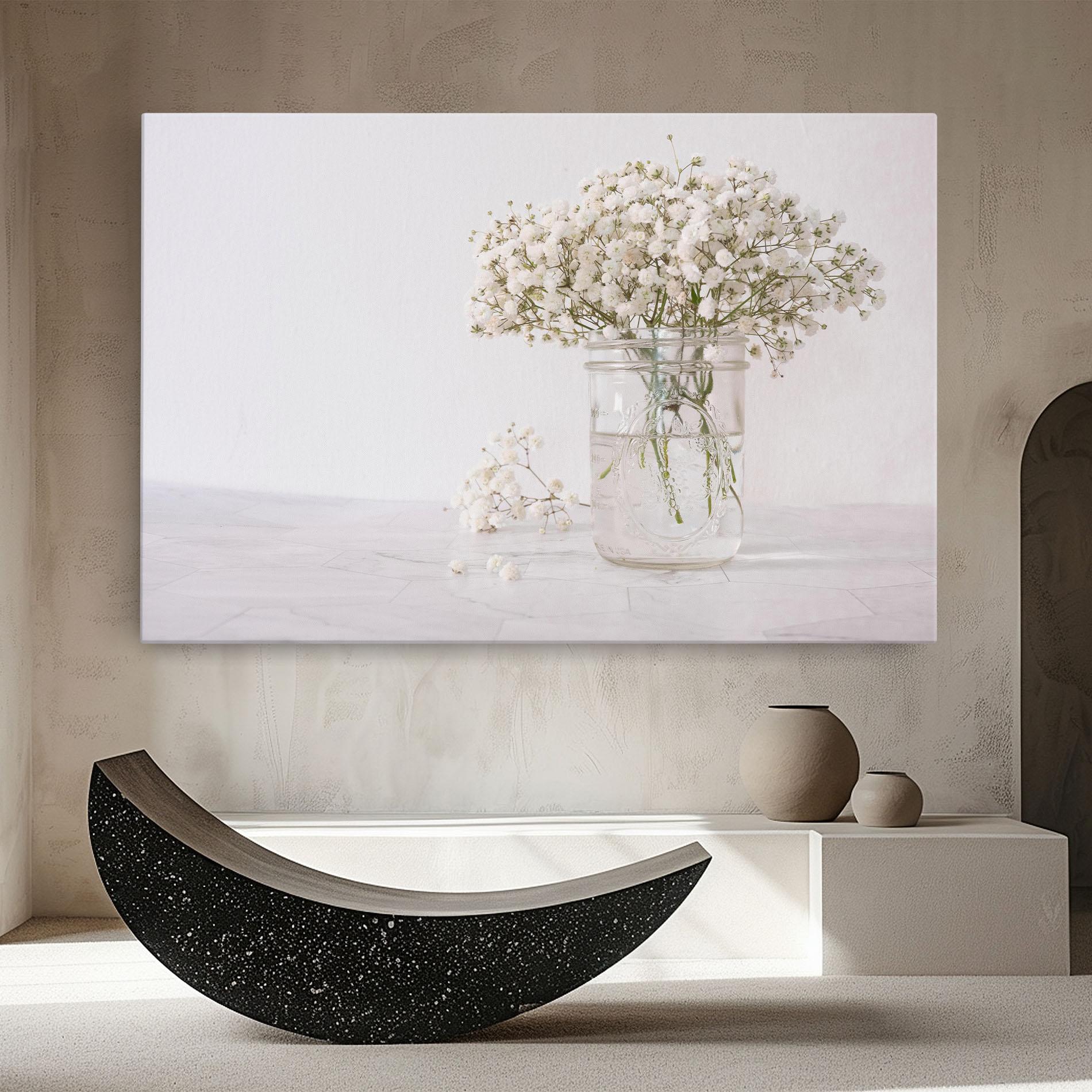 Tablou Canvas White Tiny Flower Vase mockup 8