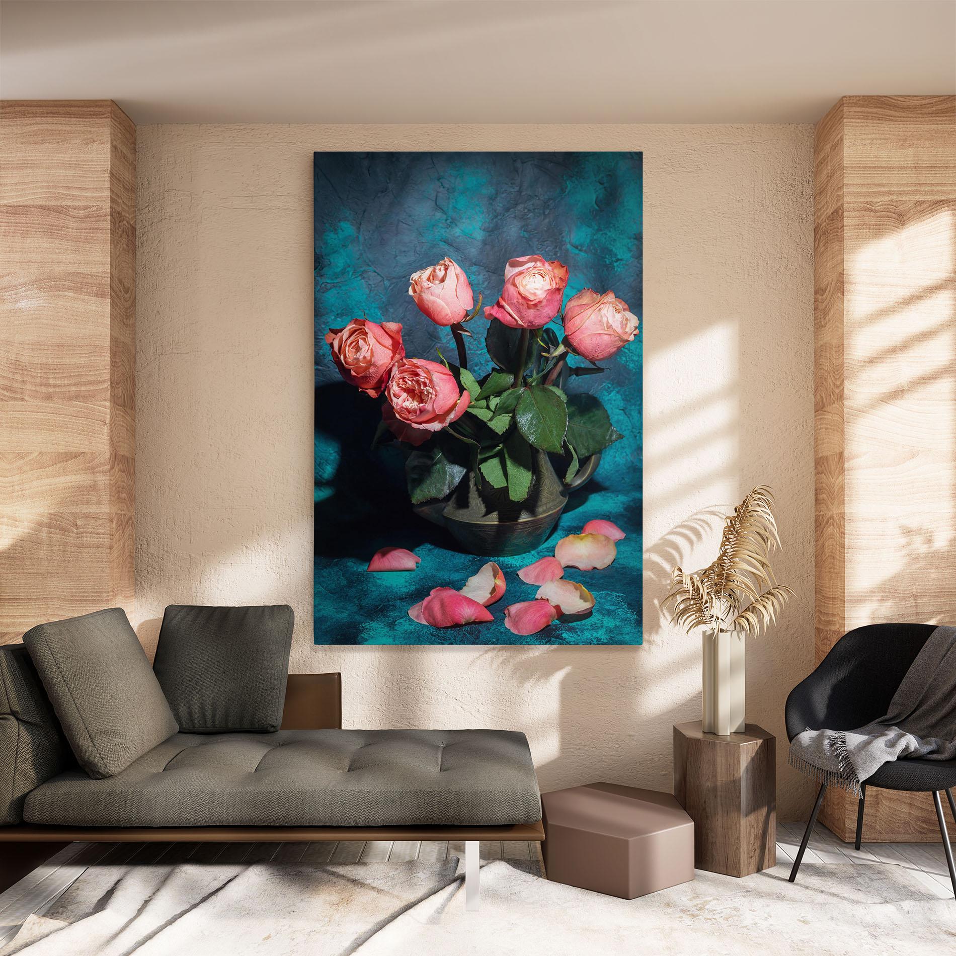 Tablou Canvas Bouquet Roses Vase mockup 8