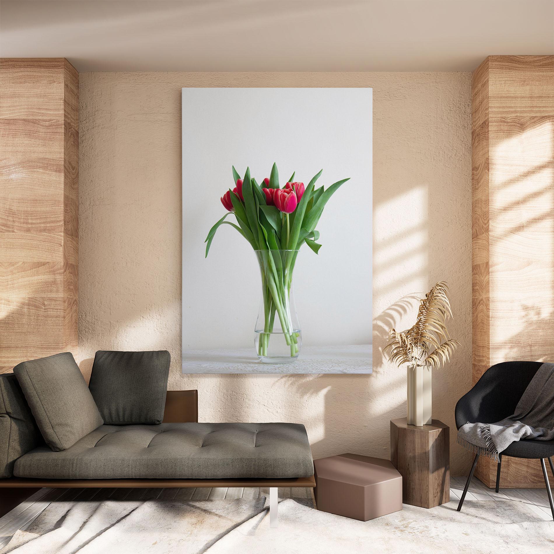 Tablou Canvas Pretty Tulips Vase mockup 8