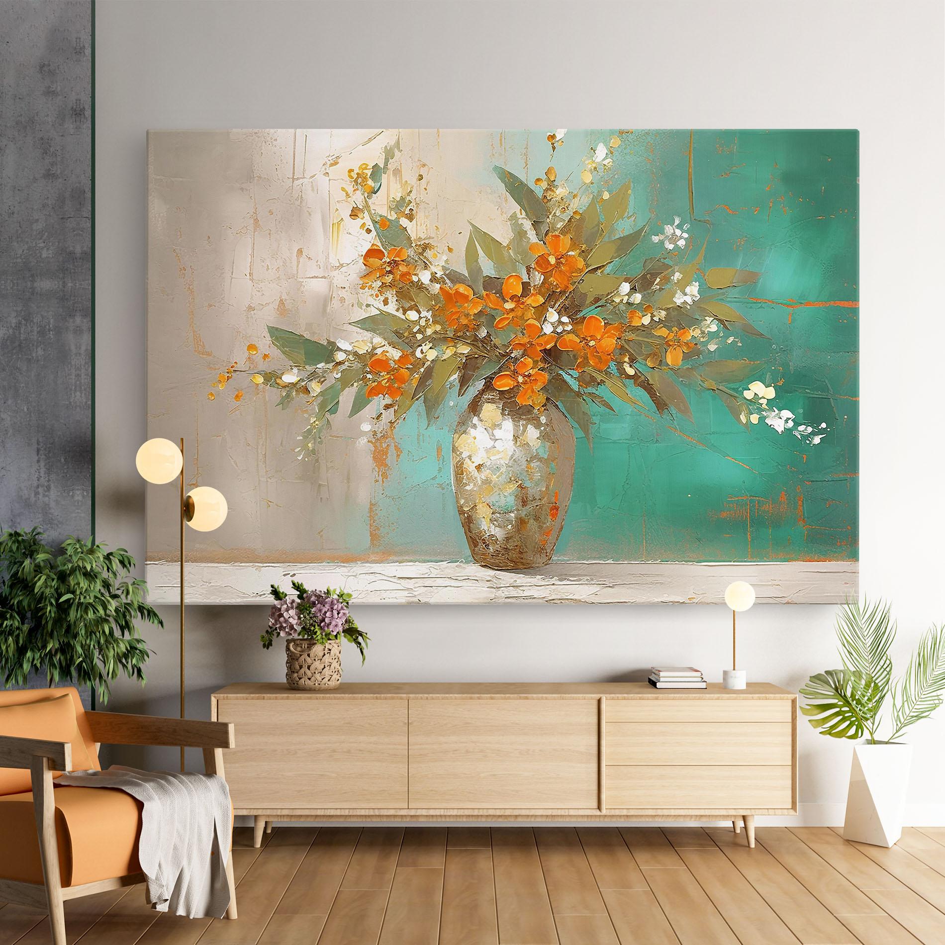 Tablou Canvas Grey Vase Orange mockup 9