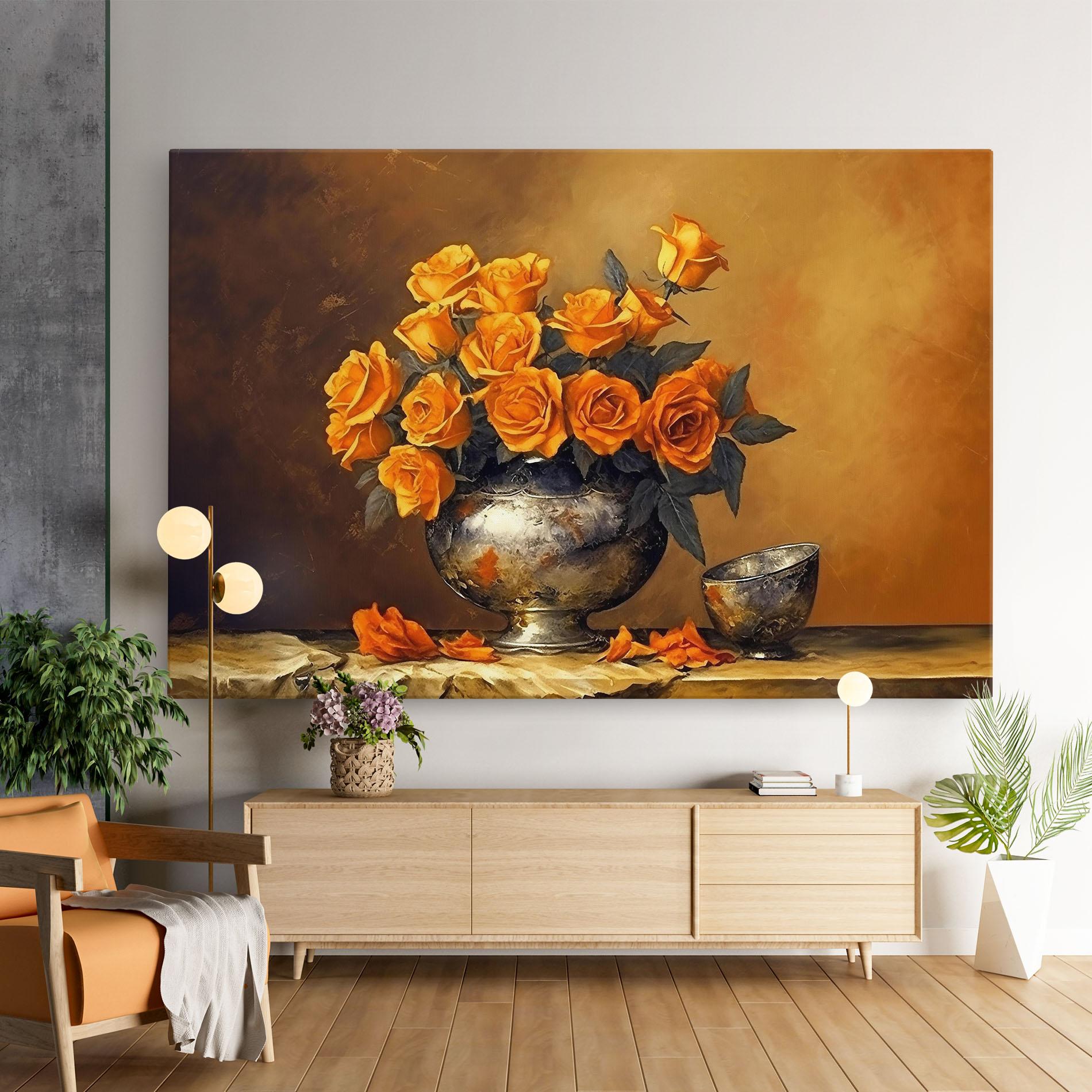 Tablou Canvas Orange Rose Vase mockup 9