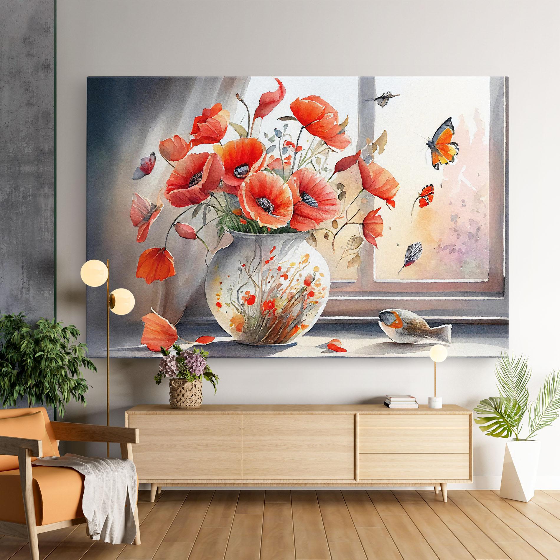 Tablou Canvas Poppies Vase mockup 9