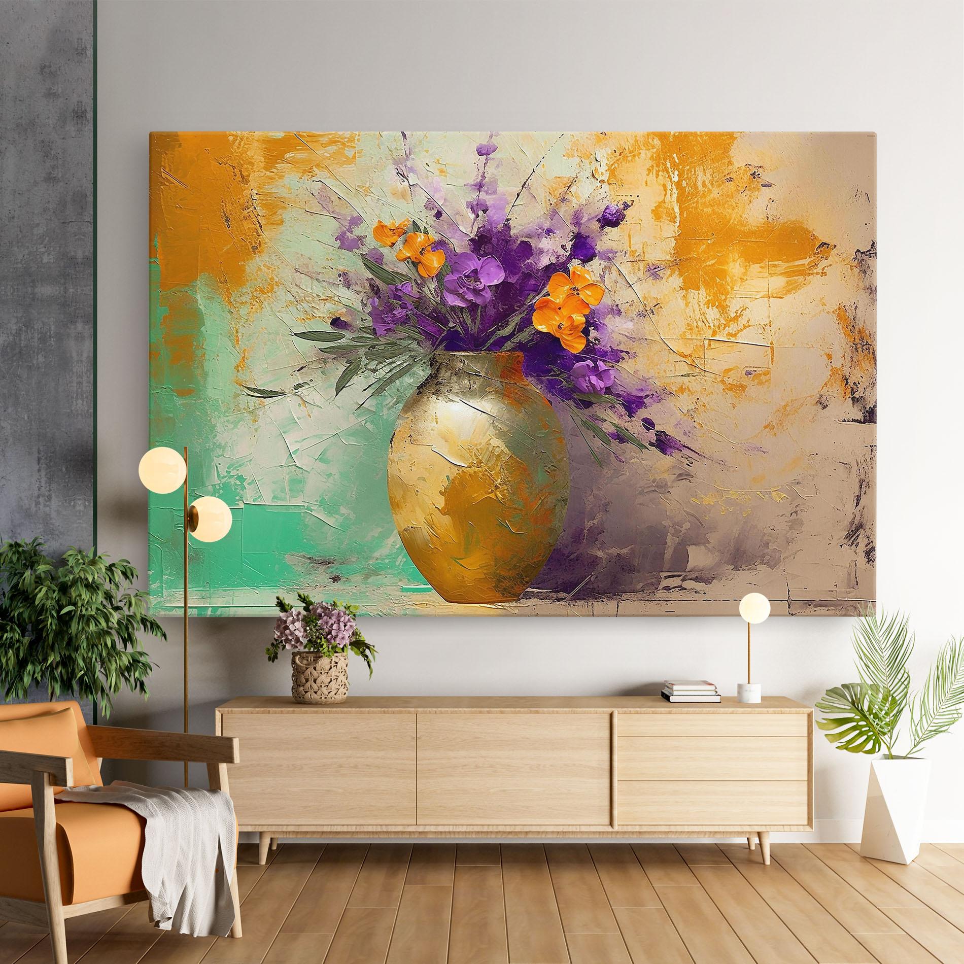 Tablou Canvas Purple Orange Plant Vase mockup 9
