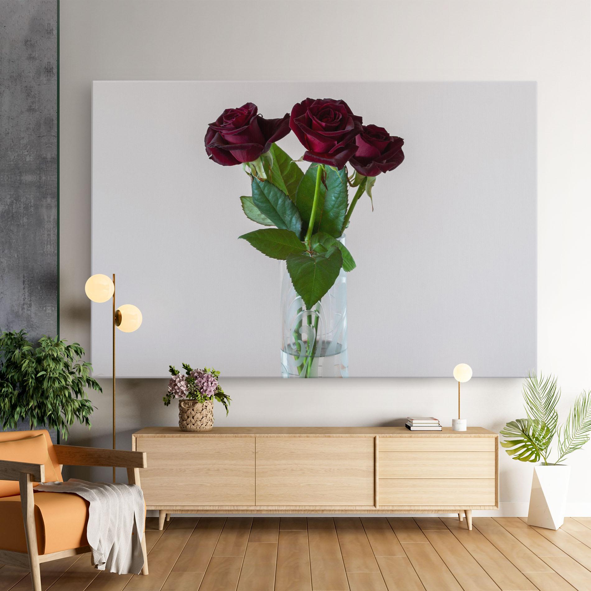 Tablou Canvas Red Roses Vase mockup 9