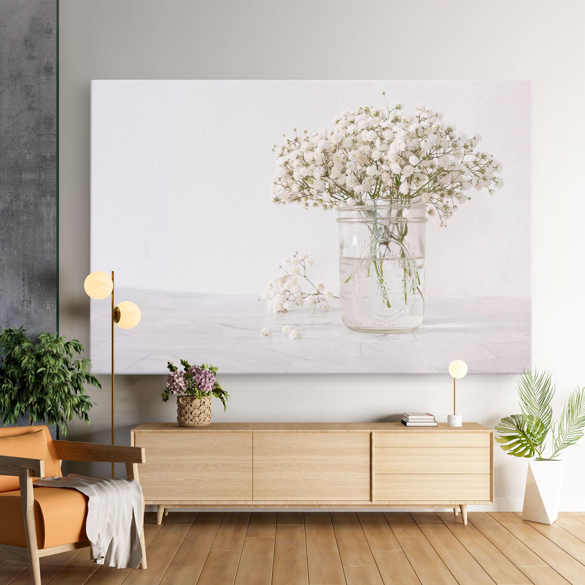Tablou Canvas White Tiny Flower Vase mockup 9