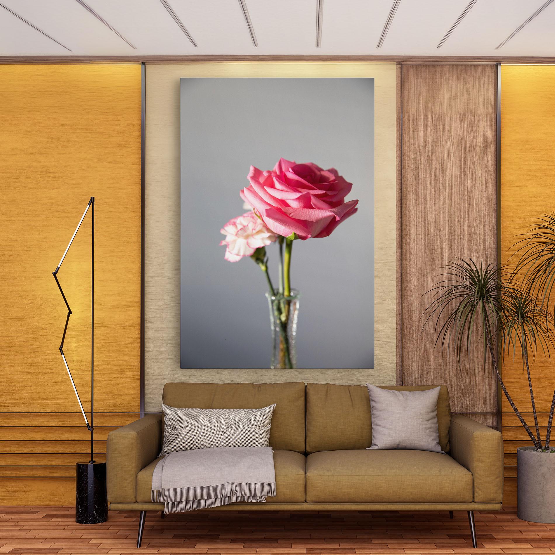 Tablou Canvas Big Pink Rose Vase mockup 9