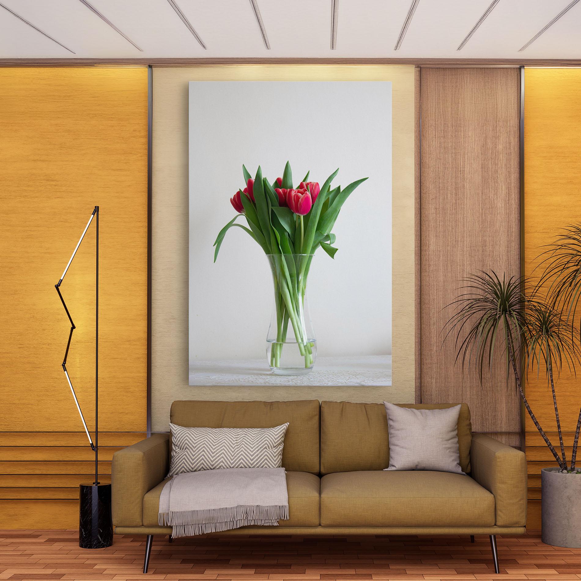 Tablou Canvas Pretty Tulips Vase mockup 9