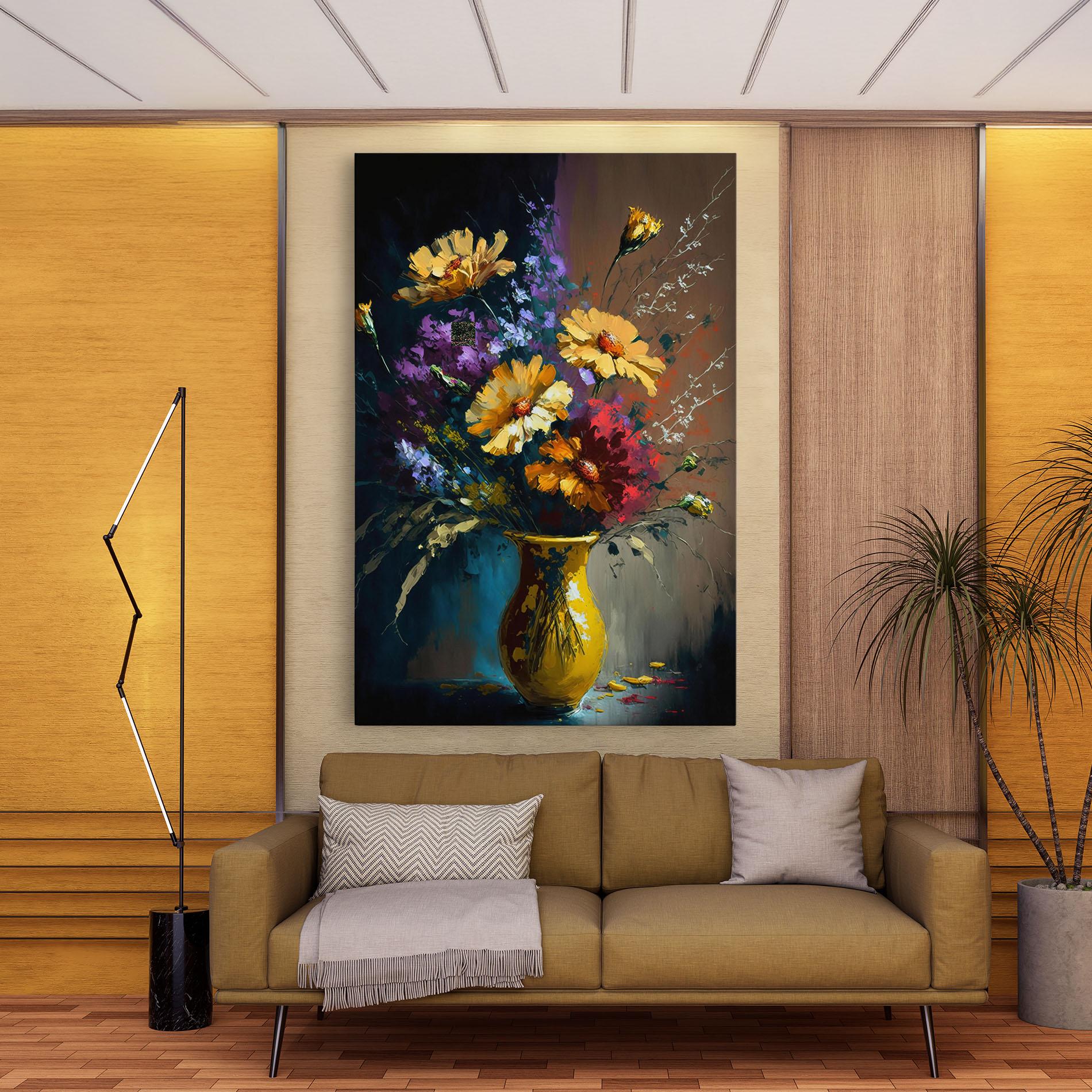 Tablou Canvas Yellow Art Vase mockup 9