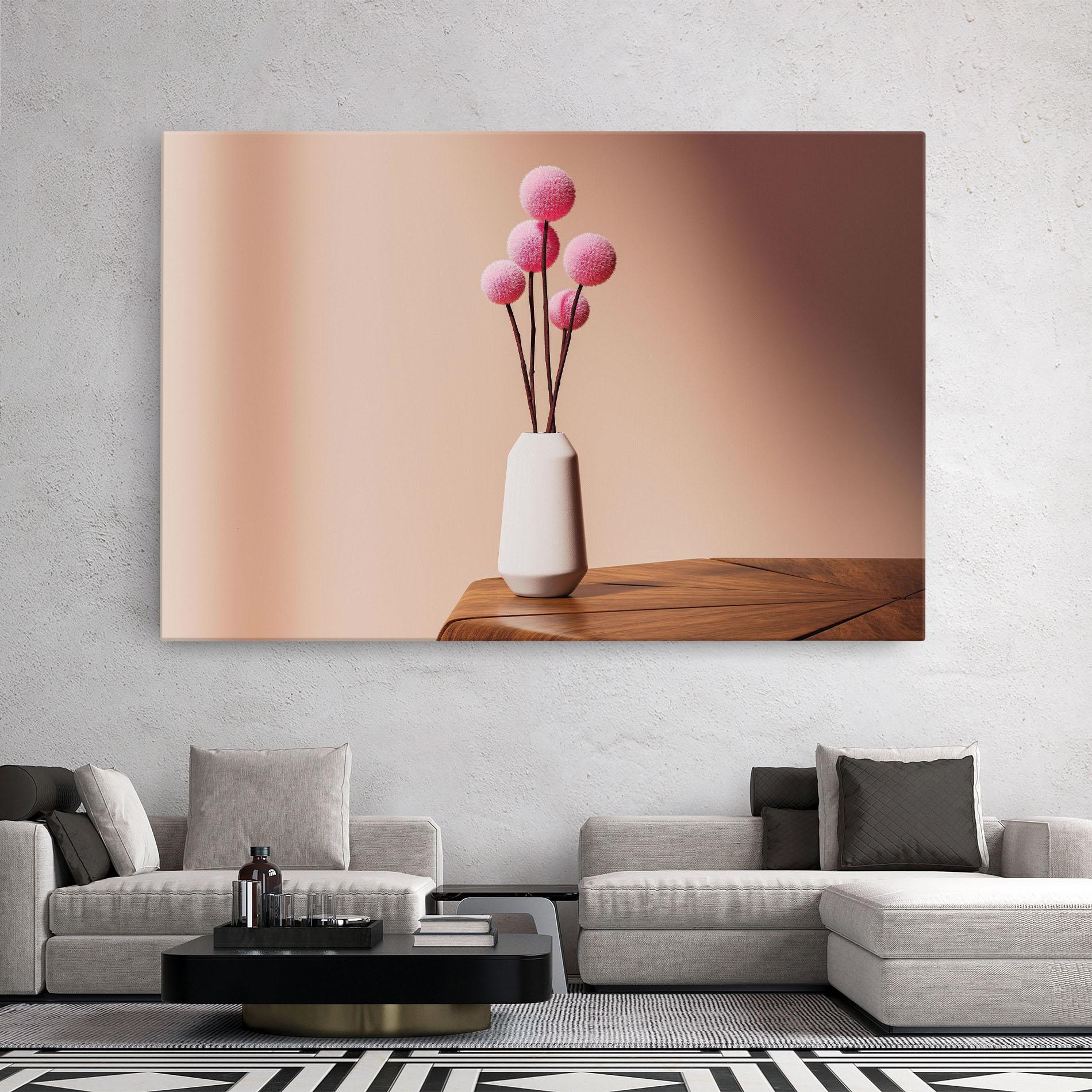 Tablou Canvas Pink Circle Vase mockup 2