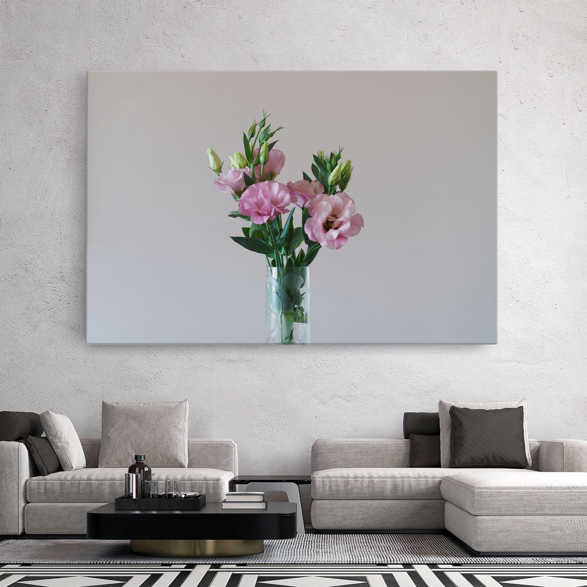 Tablou Canvas Pretty Pink Flower Vase mockup 2