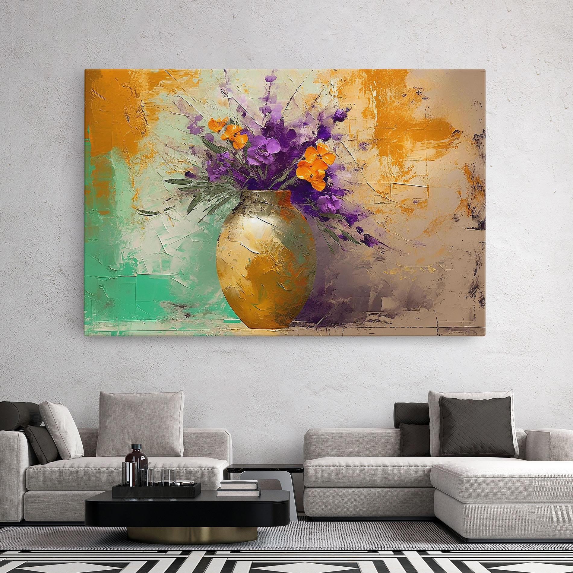 Tablou Canvas Purple Orange Plant Vase mockup 2