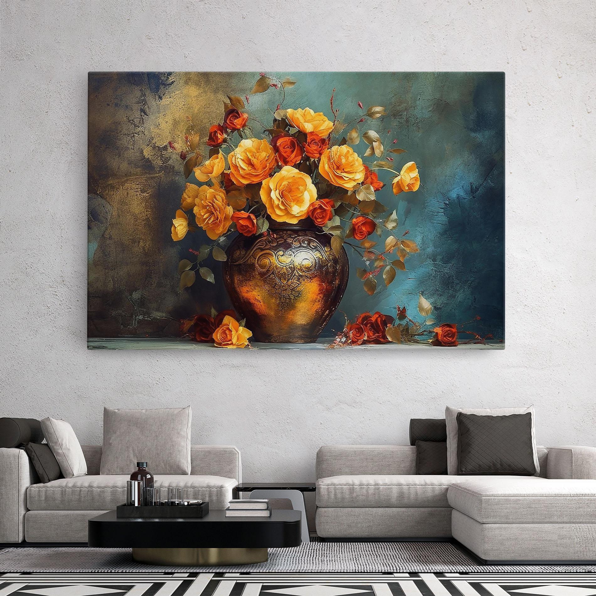 Tablou Canvas Red Orange Flower Vase mockup 2