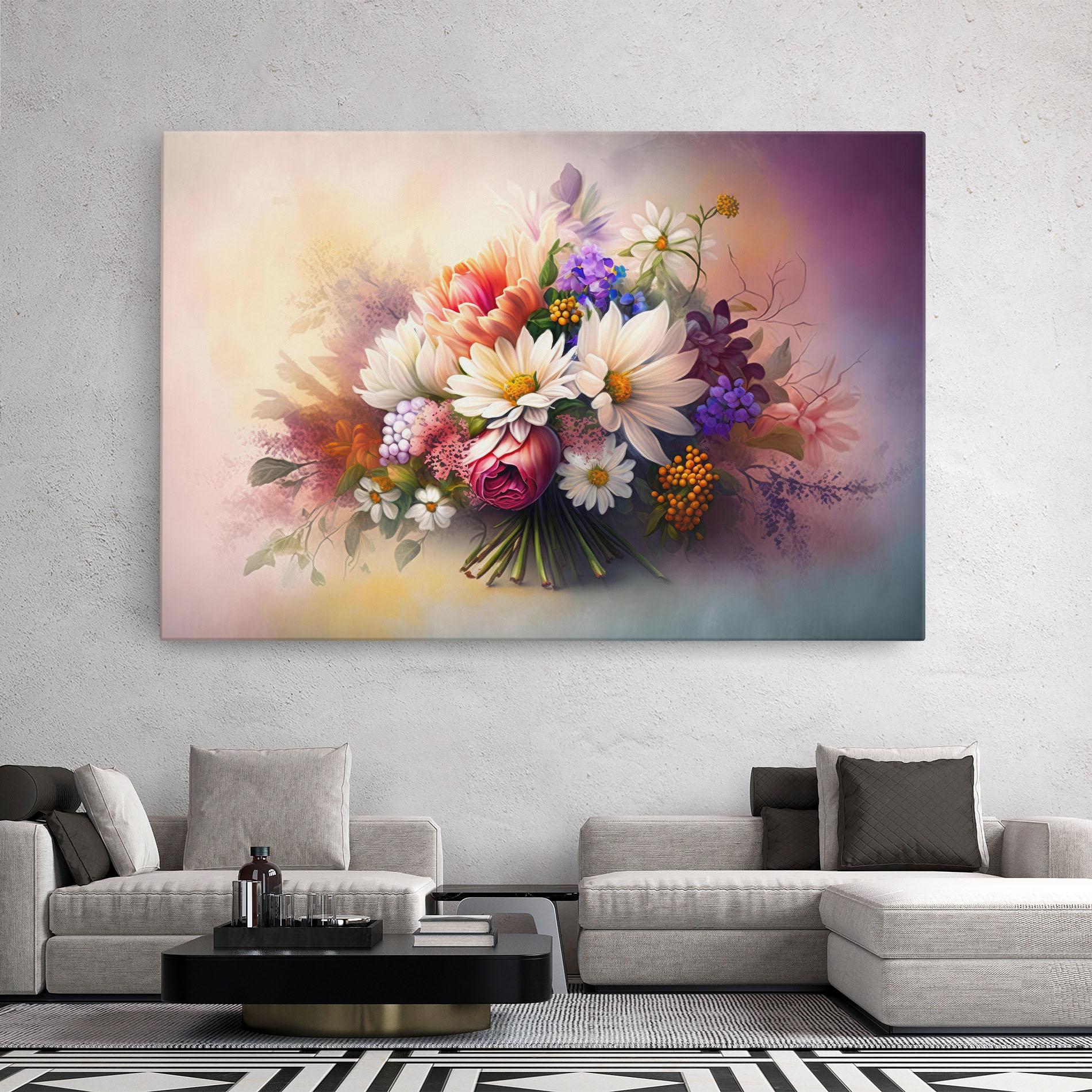Tablou Canvas Vecteezy_ai Generated Bouquet Of Fresh Spring Flowers On Light_23373362_865 mockup 2