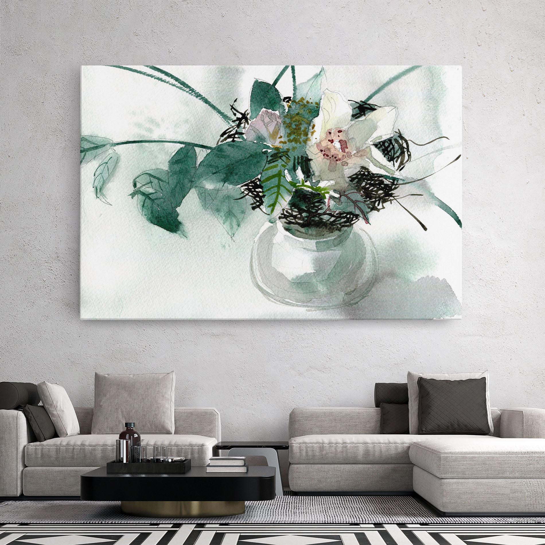 Tablou Canvas White Flower Vase mockup 2