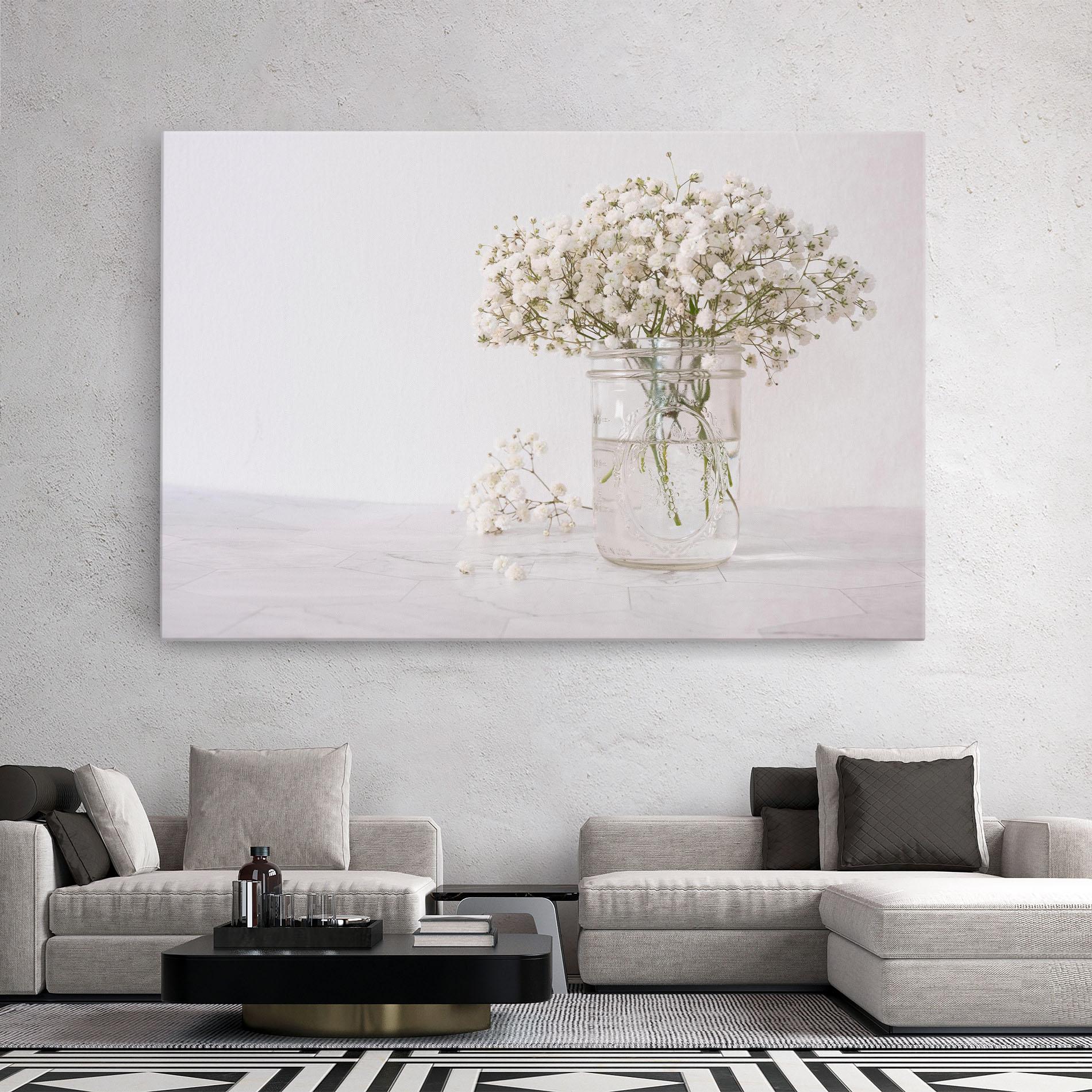 Tablou Canvas White Tiny Flower Vase mockup 2