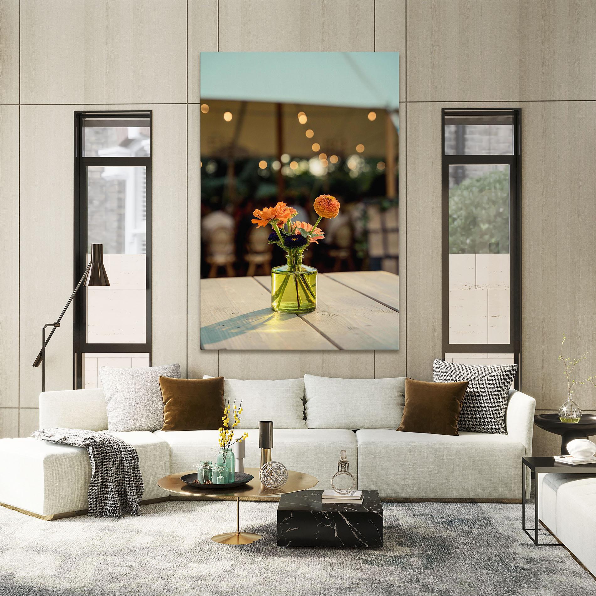 Tablou Canvas Orange Flowers Vase mockup 2