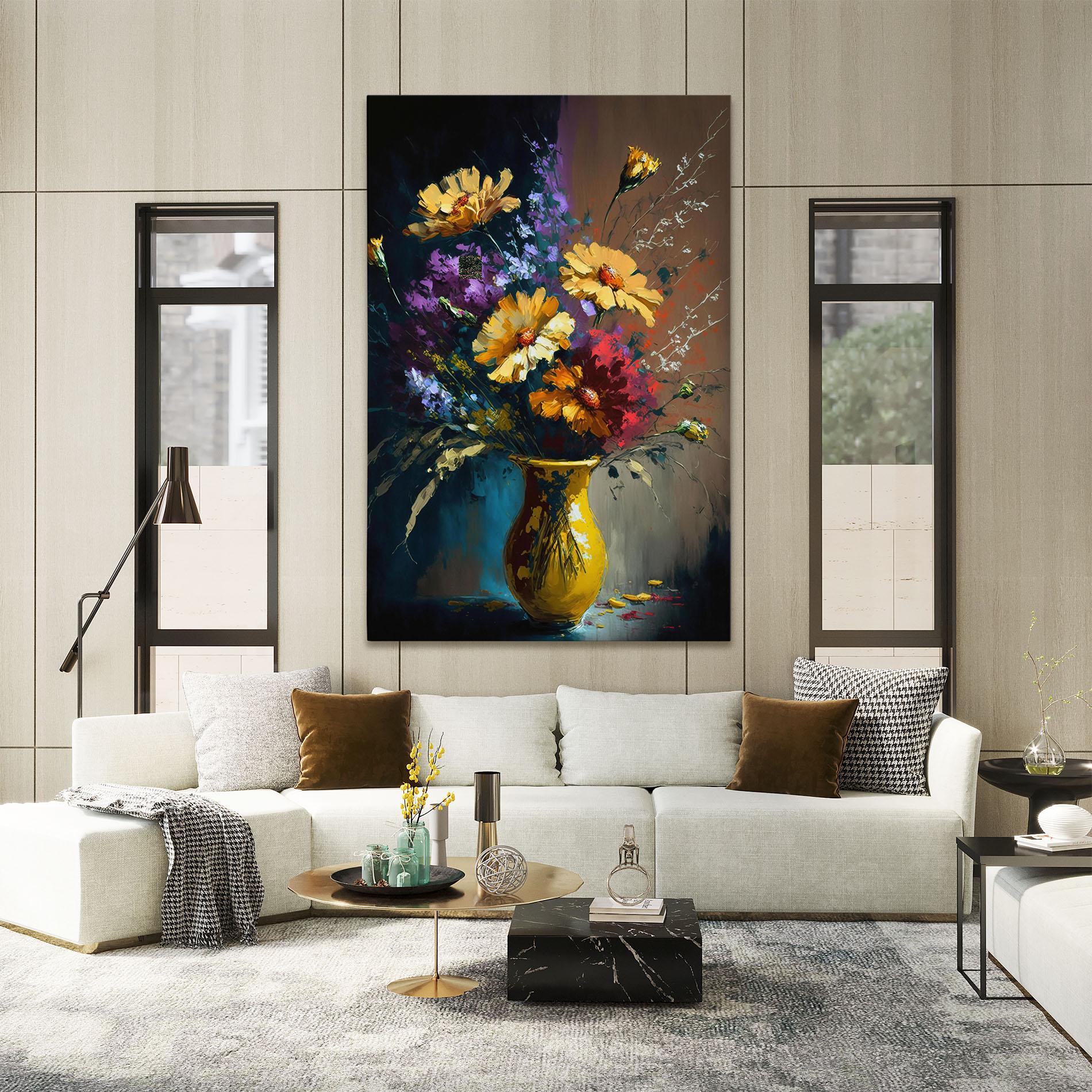 Tablou Canvas Yellow Art Vase mockup 2