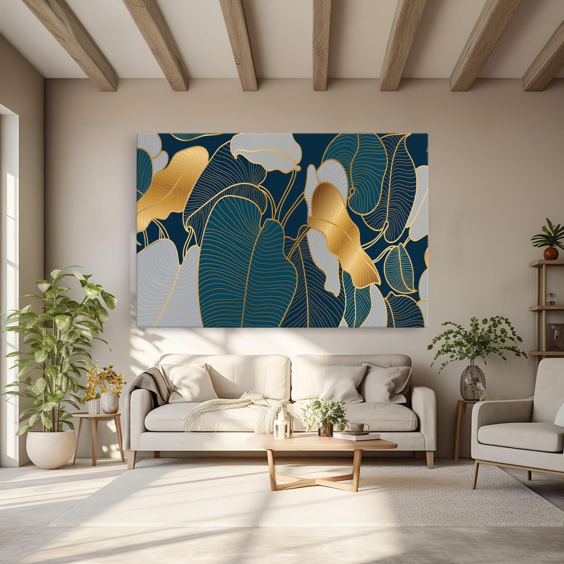 Tablou Canvas Golden Leaves mockup 6