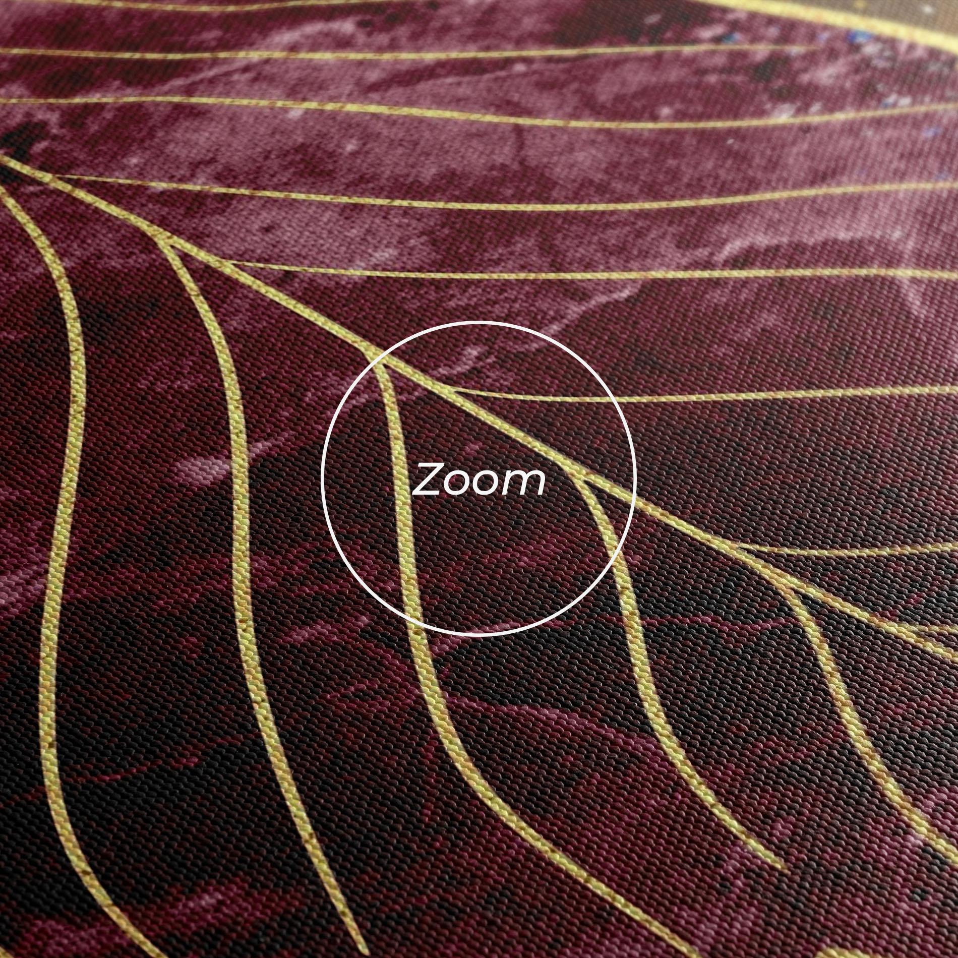 Tablou Canvas Golden Leaves Red mockup 3