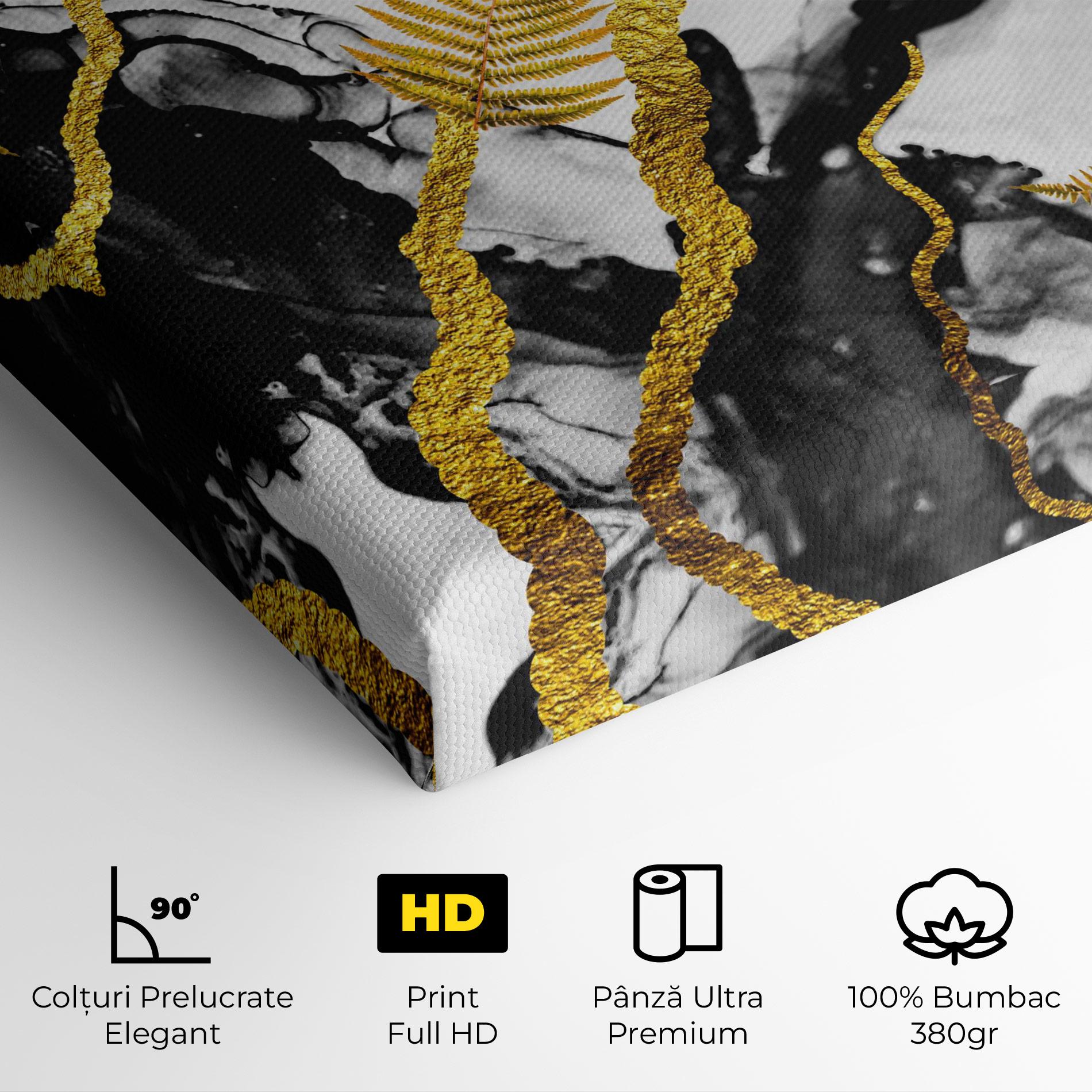 Tablou Canvas Abstract Golden Leaves mockup 4