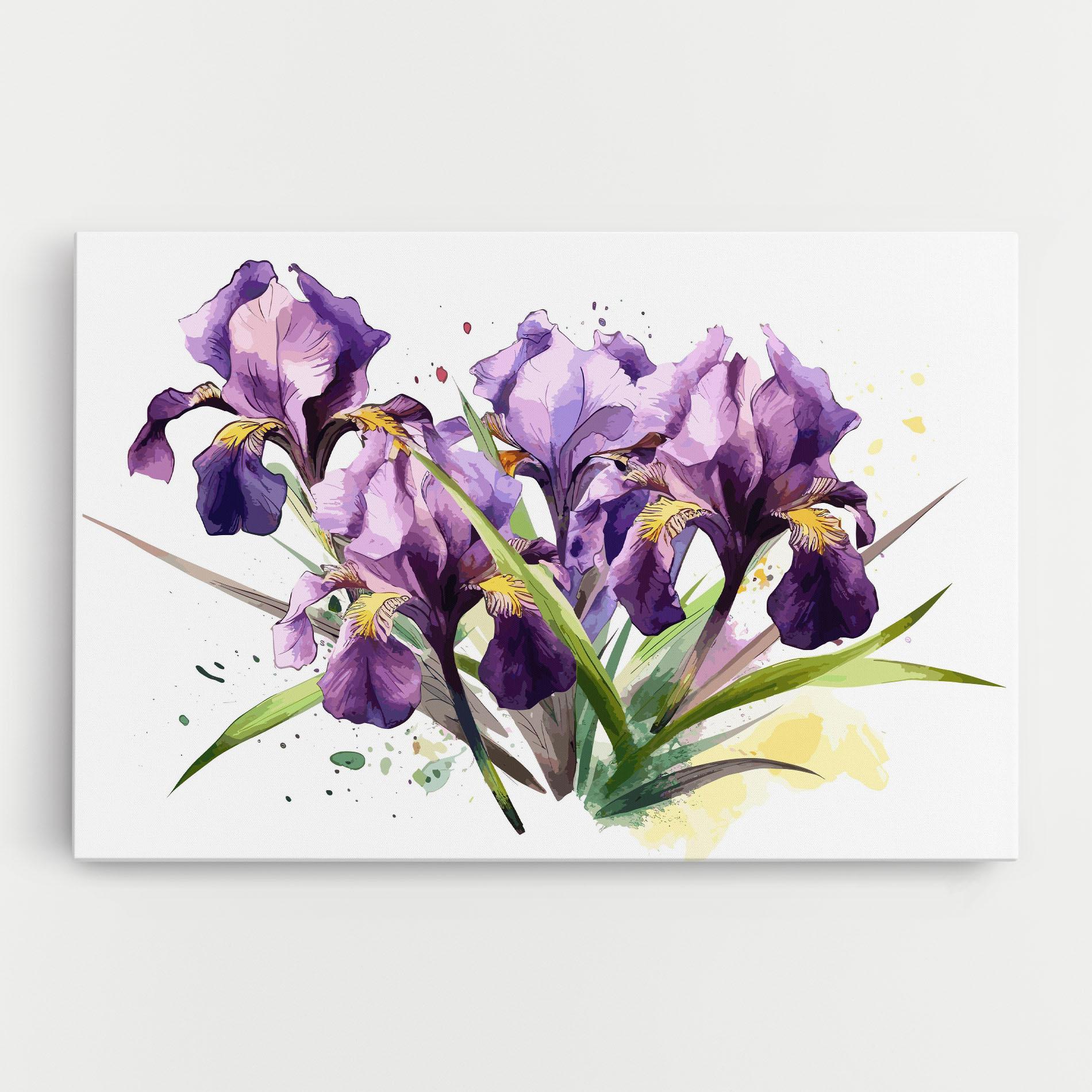 Tablou Canvas Watercolor Purple Iris mockup 0