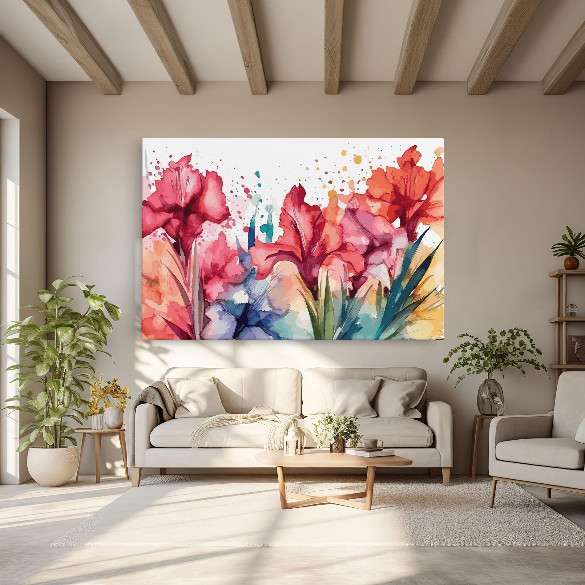 Tablou Canvas Pink Blue Iris mockup 6