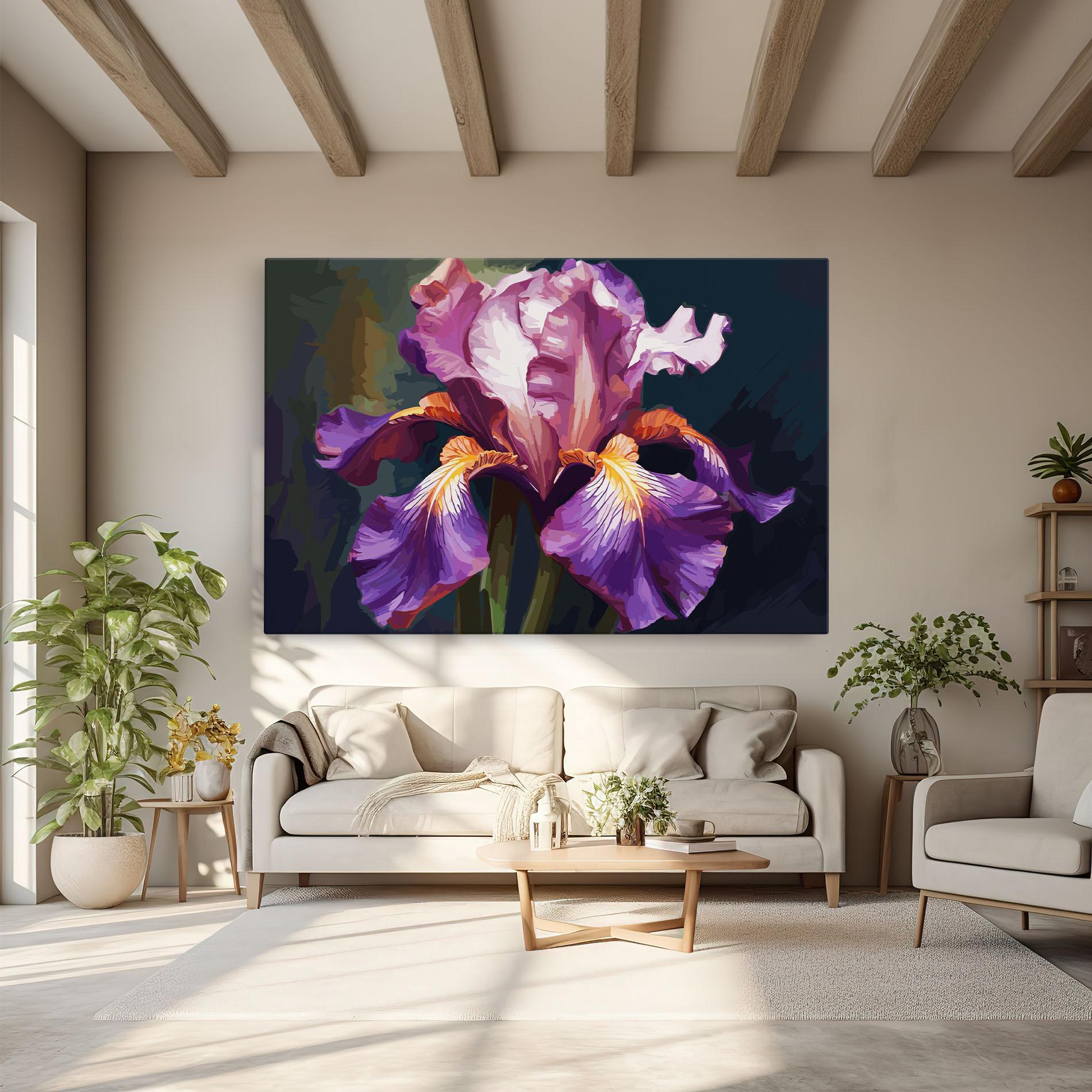 Tablou Canvas Purple Orange Iris Art mockup 6
