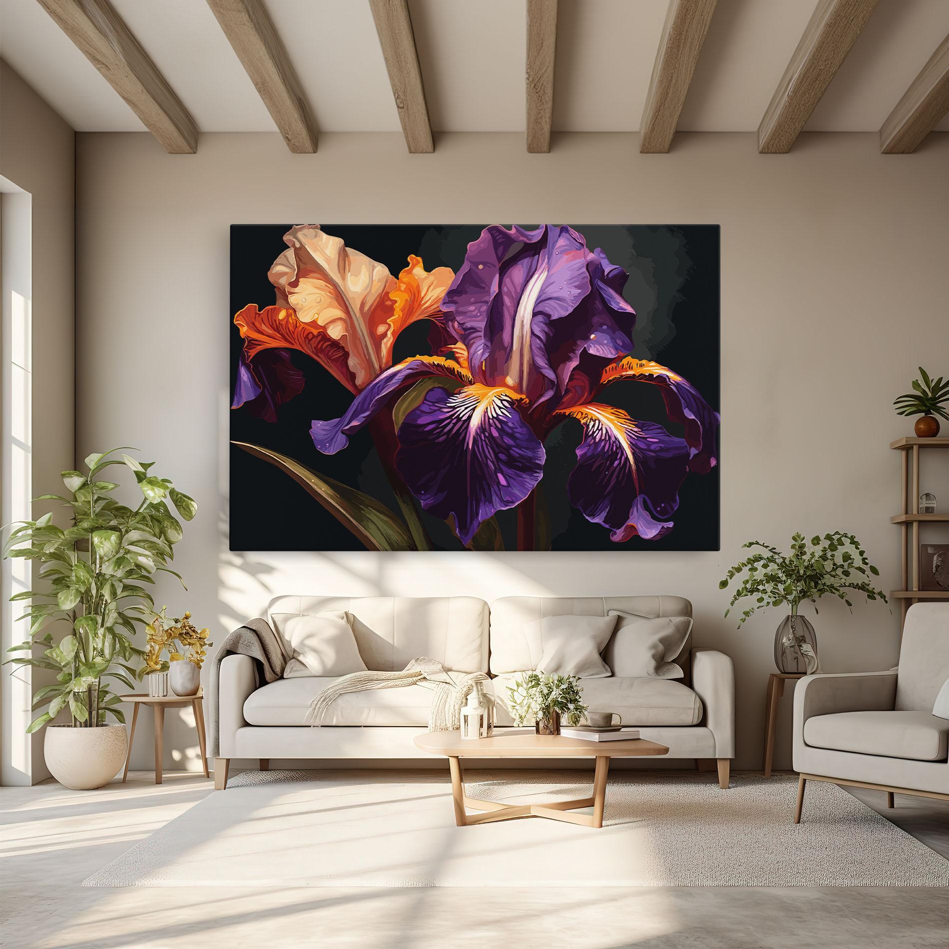 Tablou Canvas Purple Orange Iris mockup 6