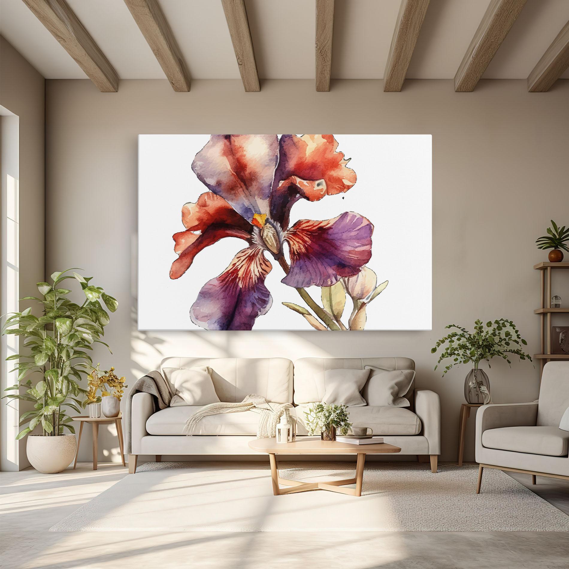 Tablou Canvas Watercolor Iris mockup 6