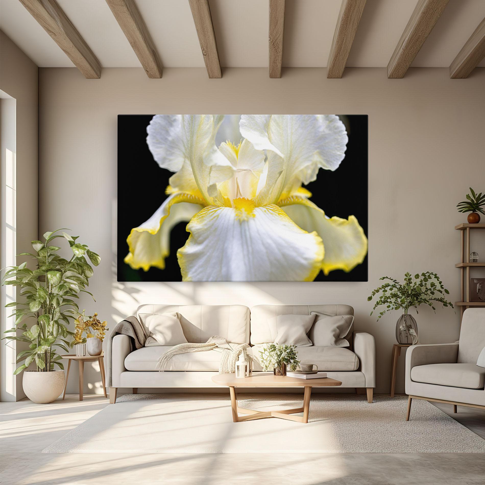 Tablou Canvas White Yellow Iris mockup 6