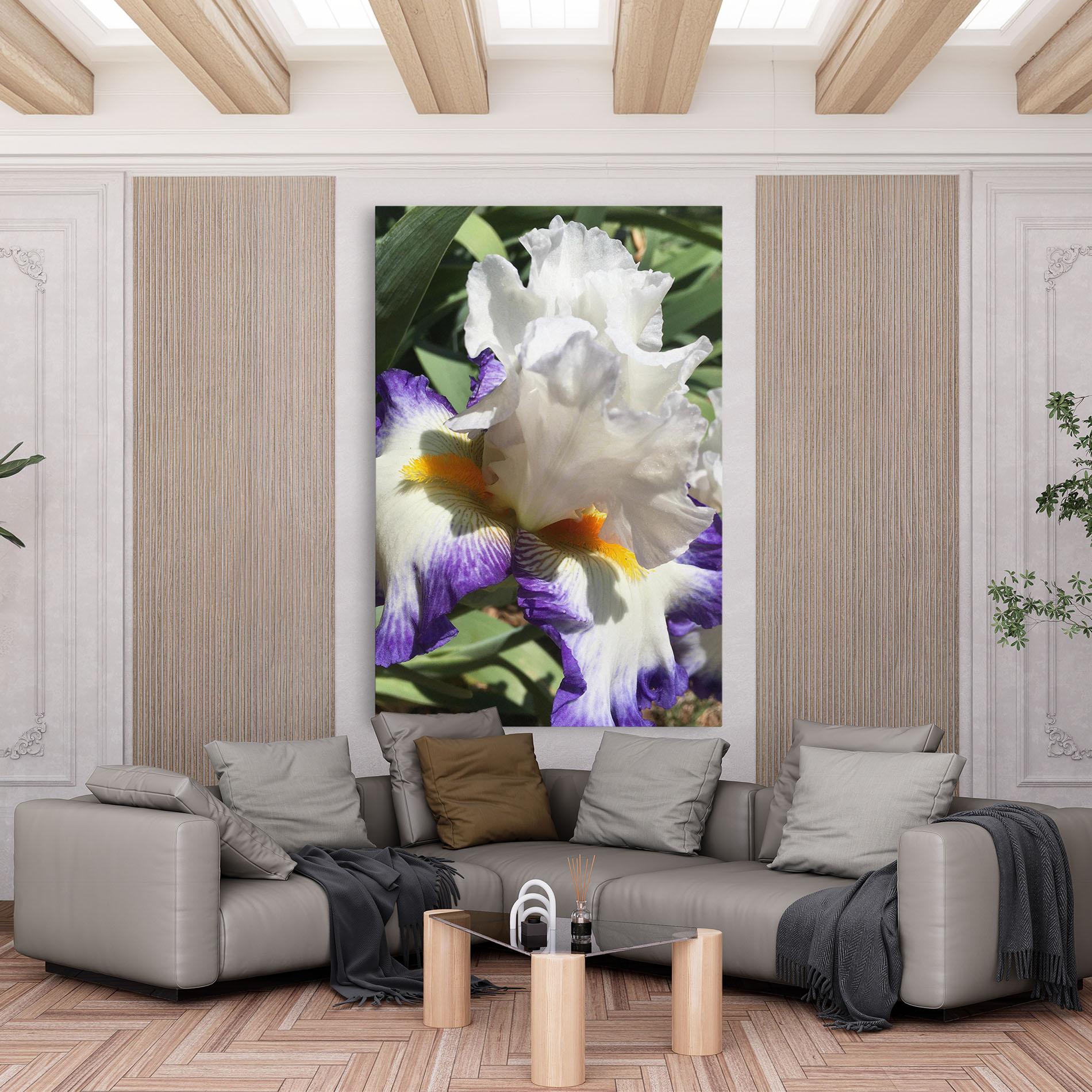 Tablou Canvas Garden White Purple Irirs mockup 6