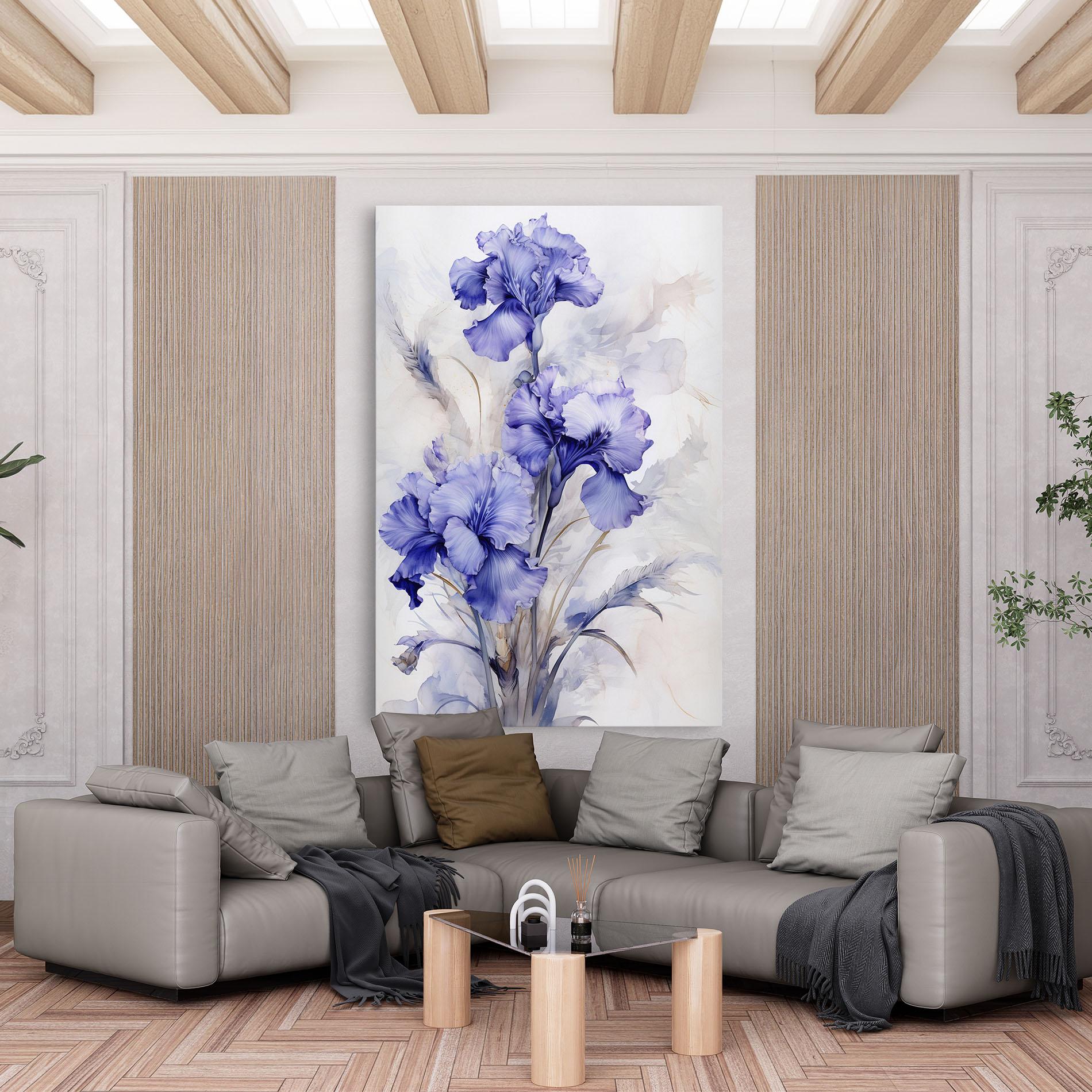 Tablou Canvas Purple Iris Painting mockup 6