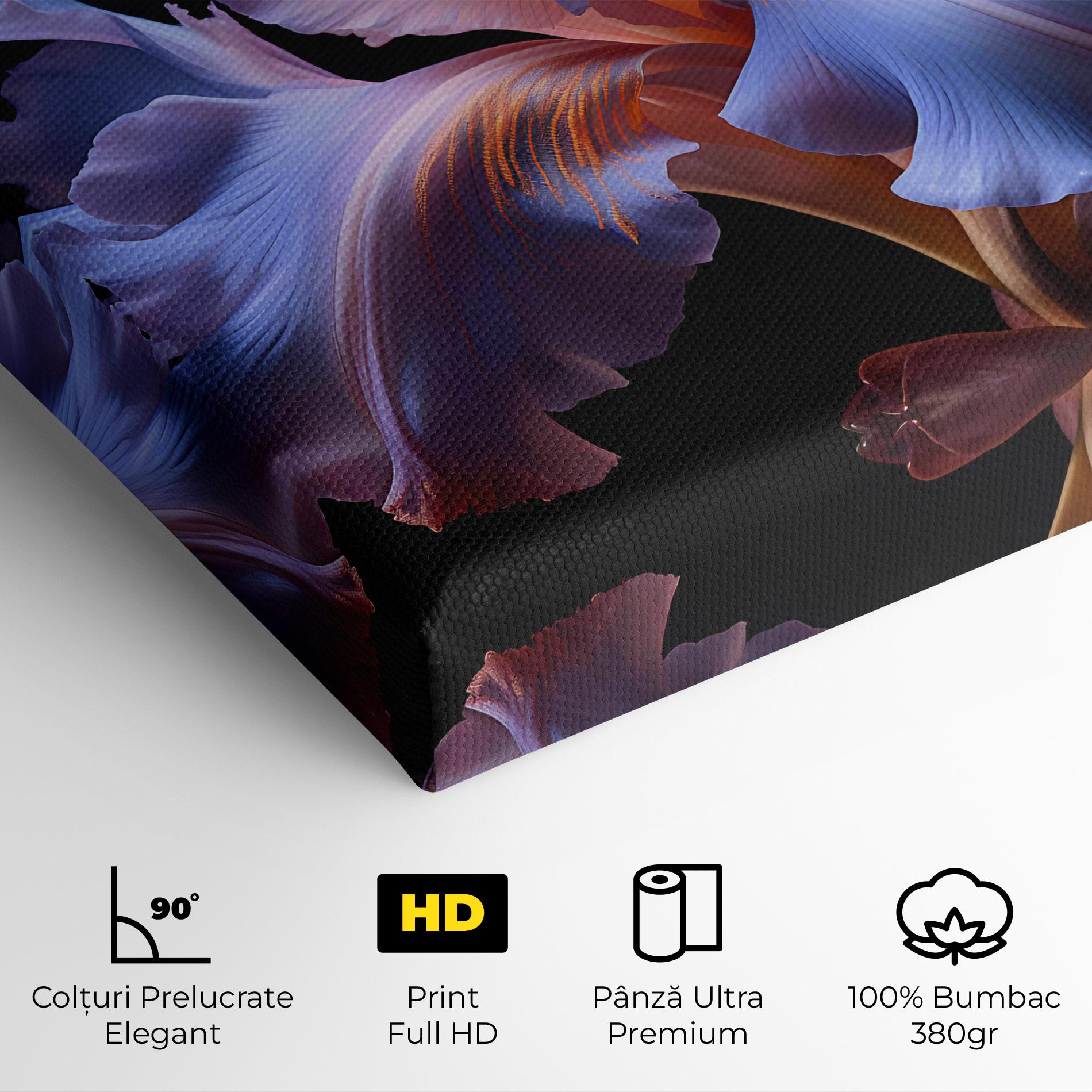 Tablou Canvas Elegant Iris On Black mockup 4