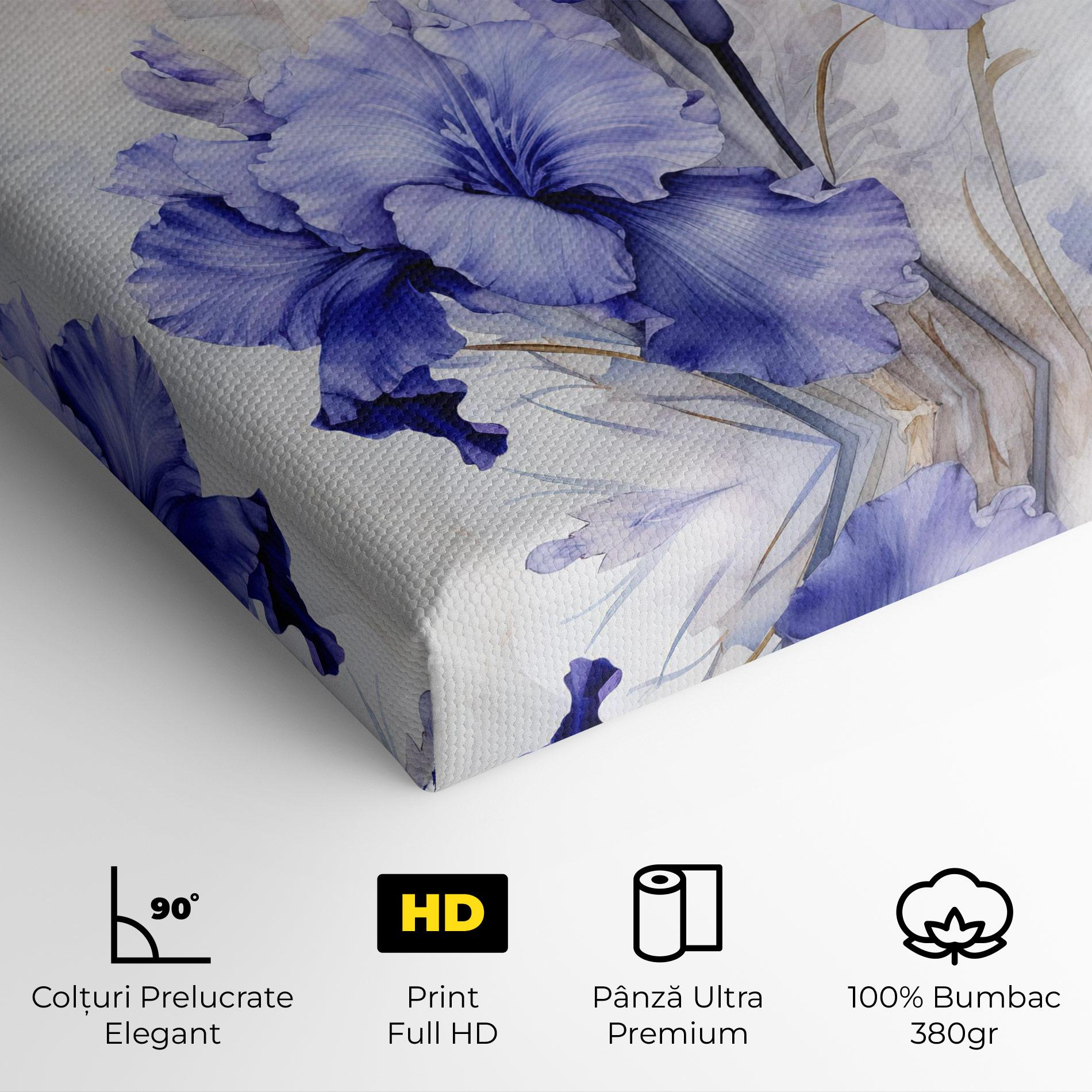 Tablou Canvas Purple Iris Painting mockup 4