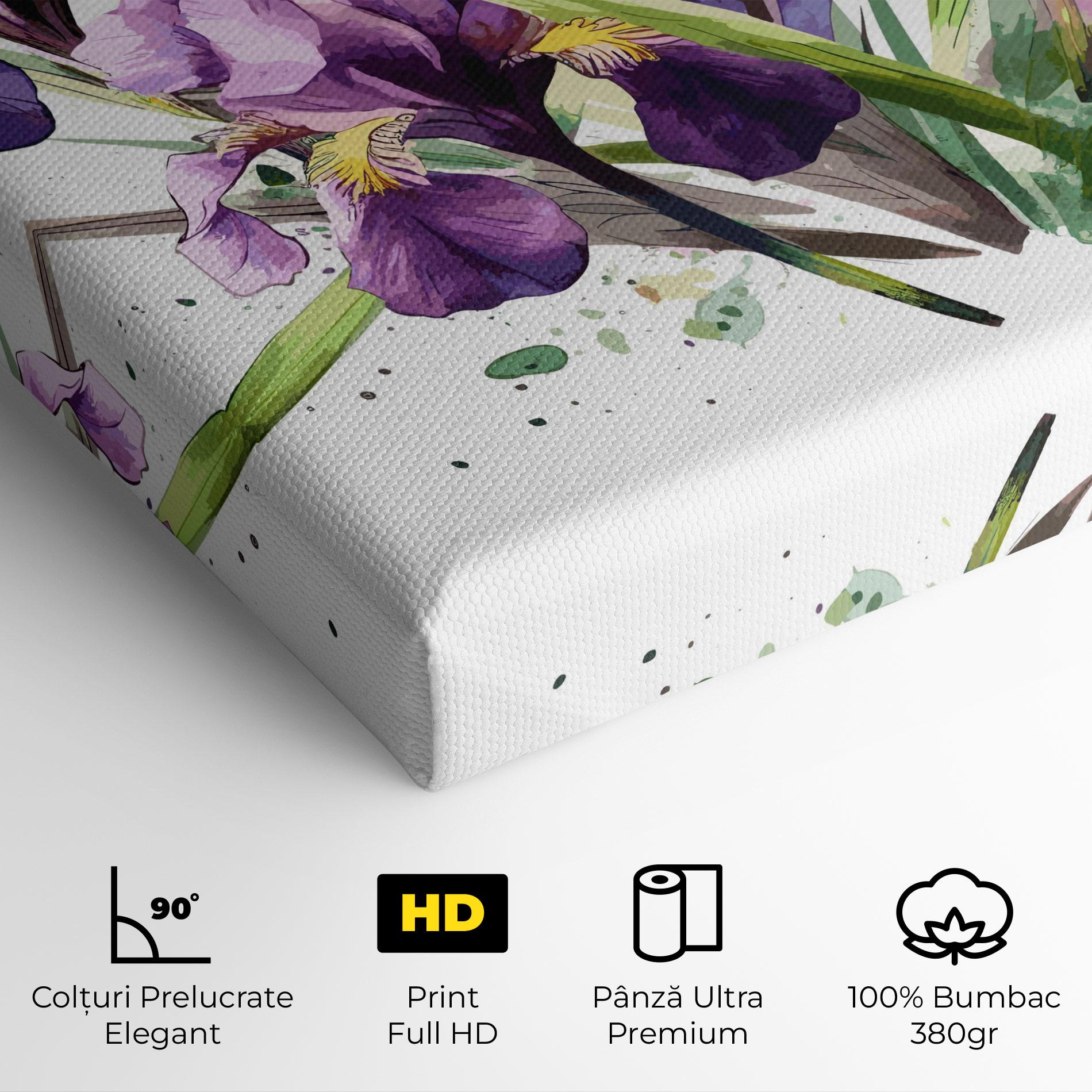 Tablou Canvas Watercolor Purple Iris mockup 4