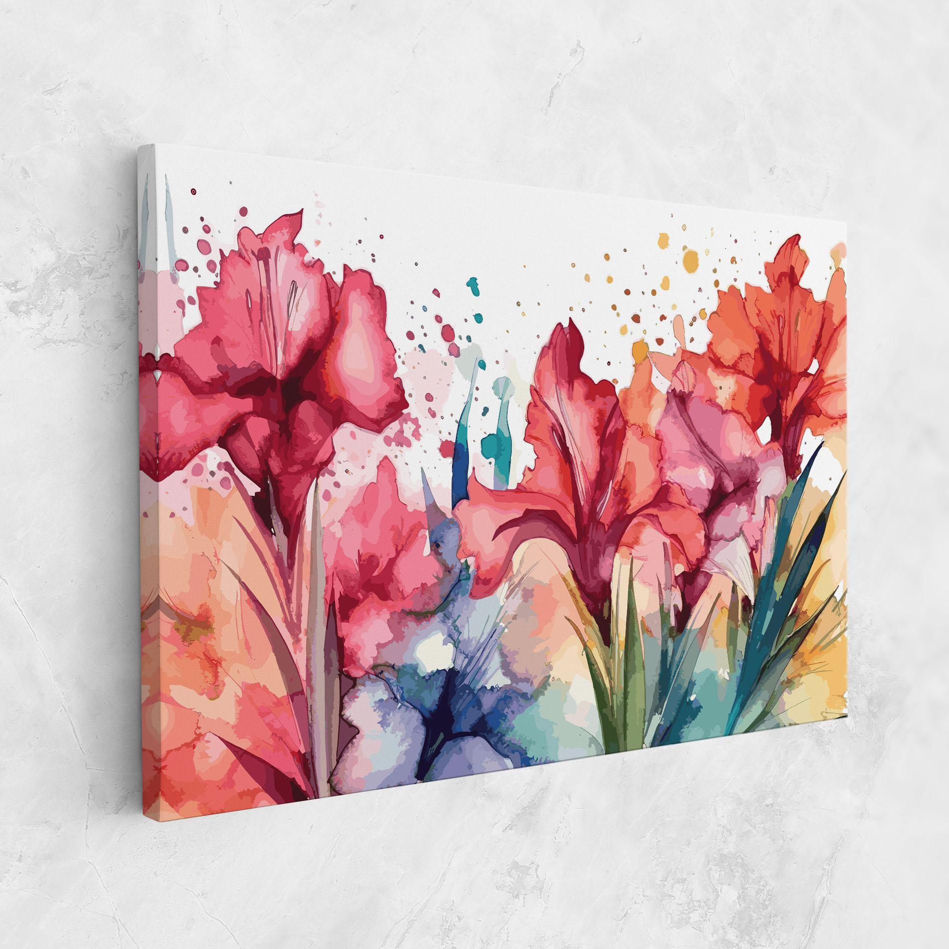 Tablou Canvas Pink Blue Iris mockup 1