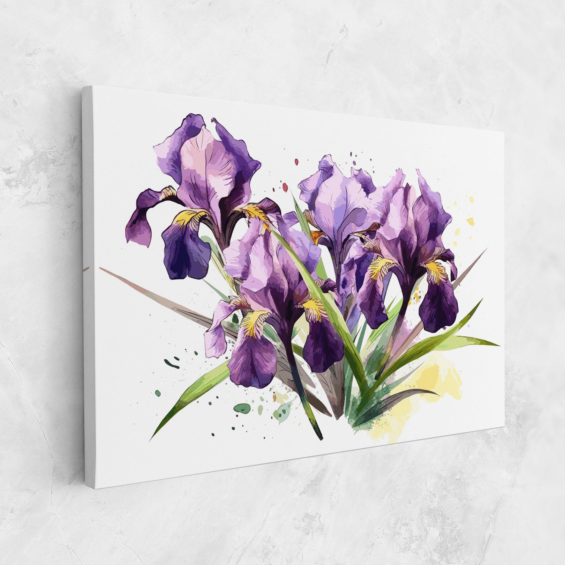 Tablou Canvas Watercolor Purple Iris mockup 1