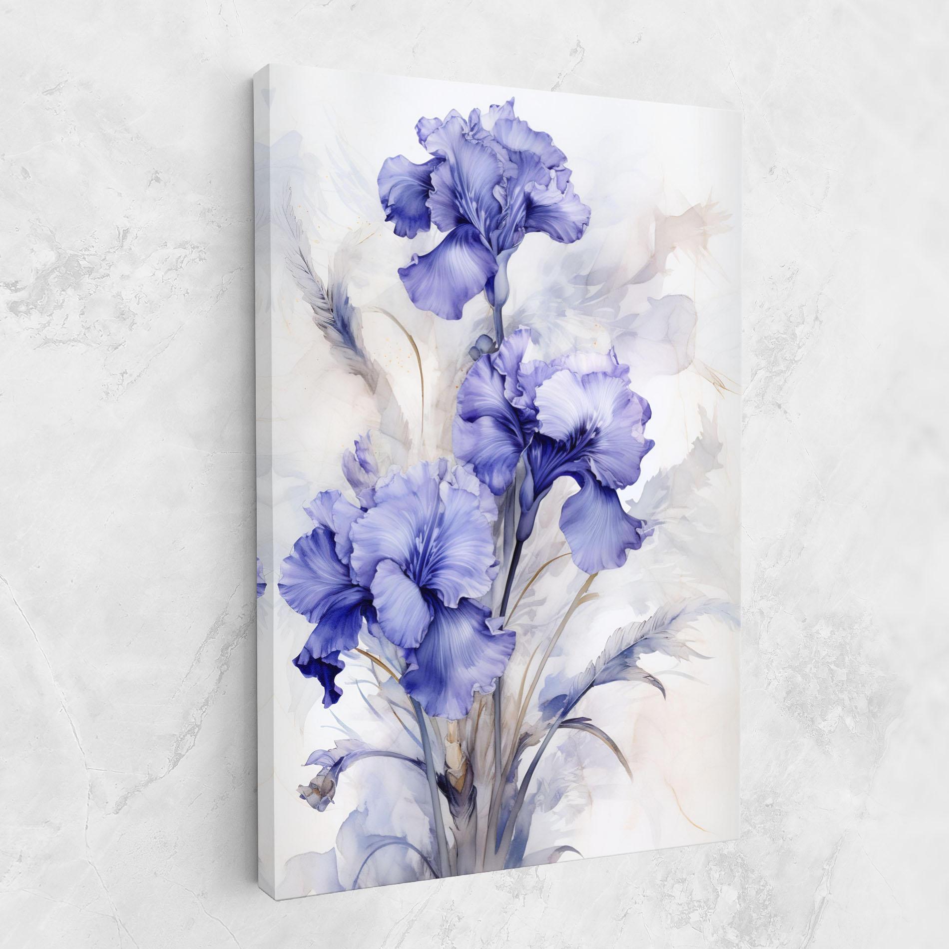 Tablou Canvas Purple Iris Painting mockup 1