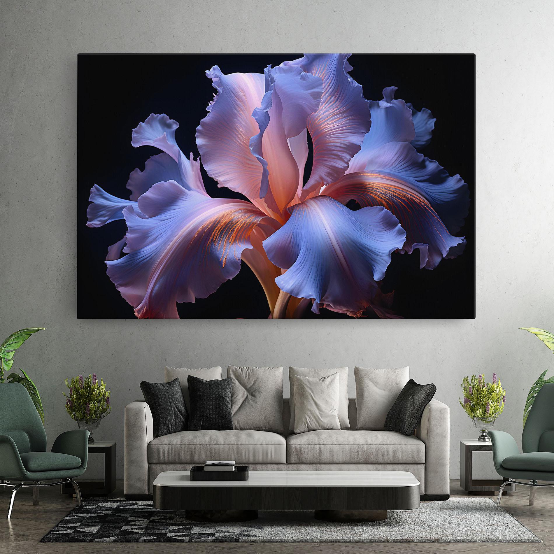 Tablou Canvas Elegant Iris On Black mockup 7