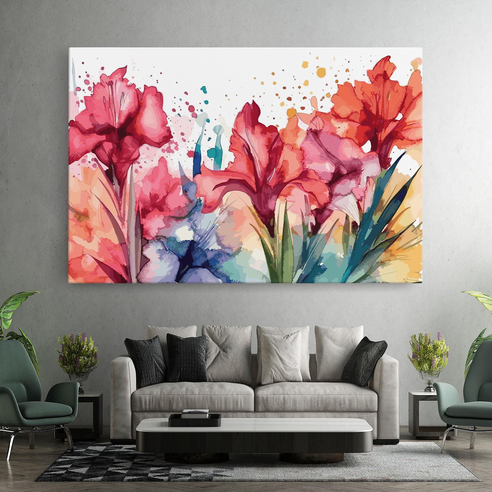 Tablou Canvas Pink Blue Iris mockup 7