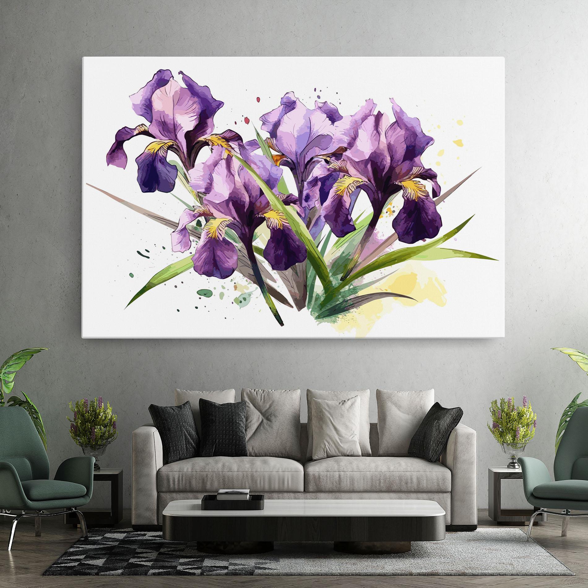 Tablou Canvas Watercolor Purple Iris mockup 7