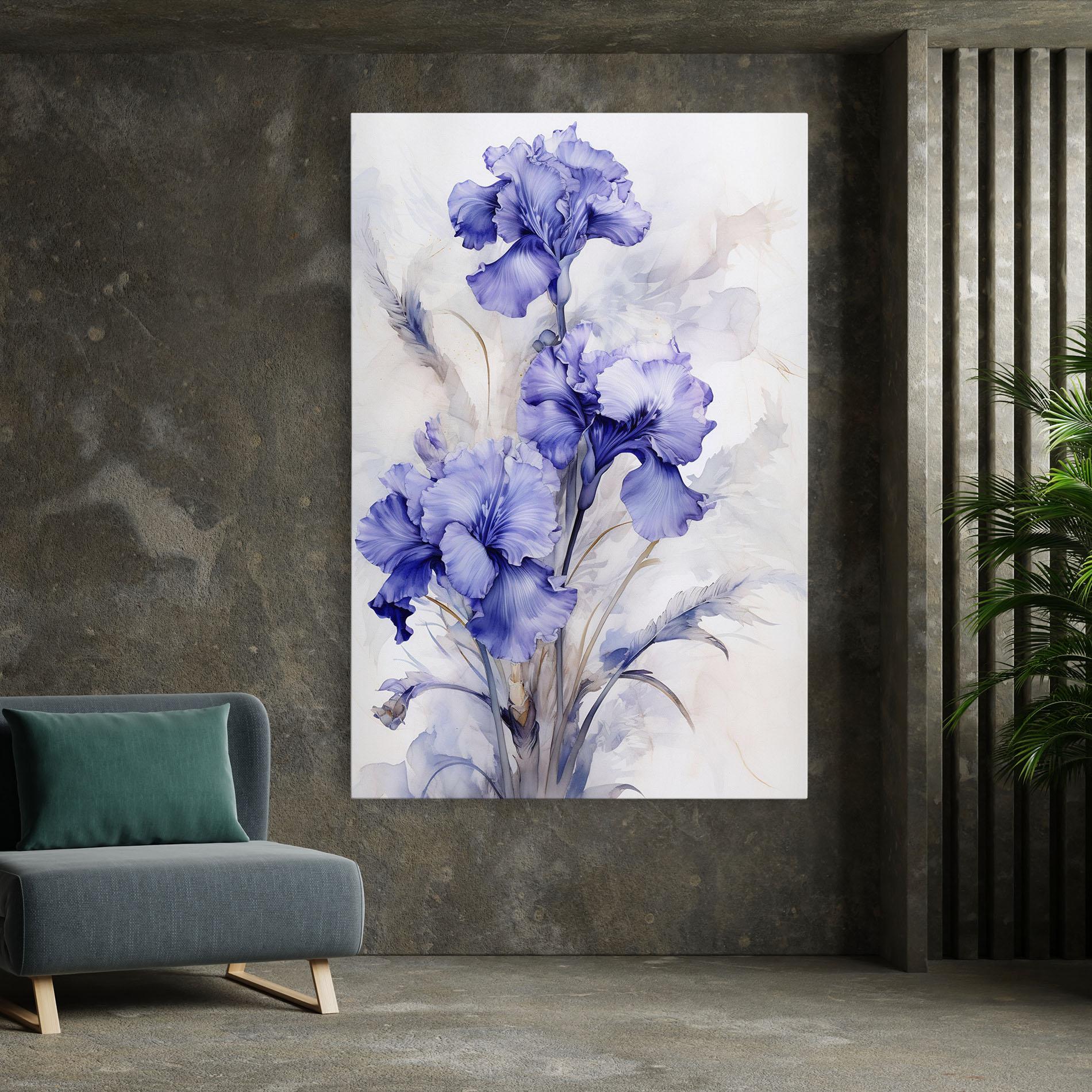 Tablou Canvas Purple Iris Painting mockup 7