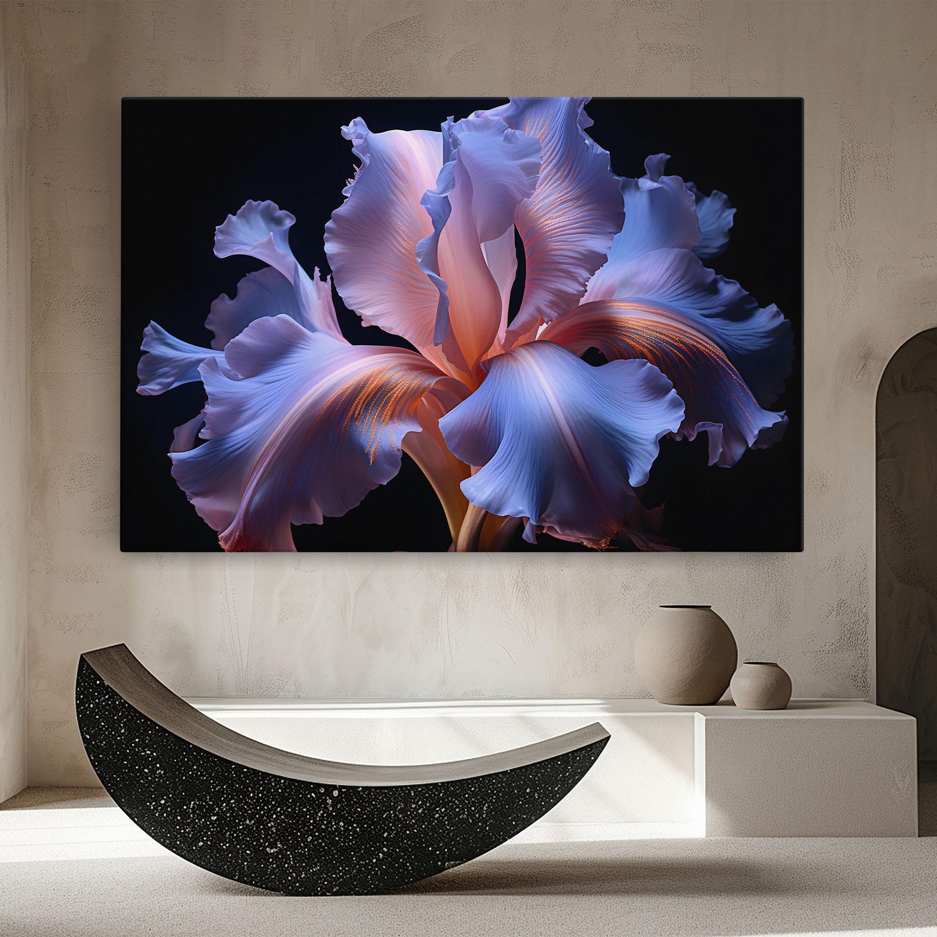 Tablou Canvas Elegant Iris On Black mockup 8