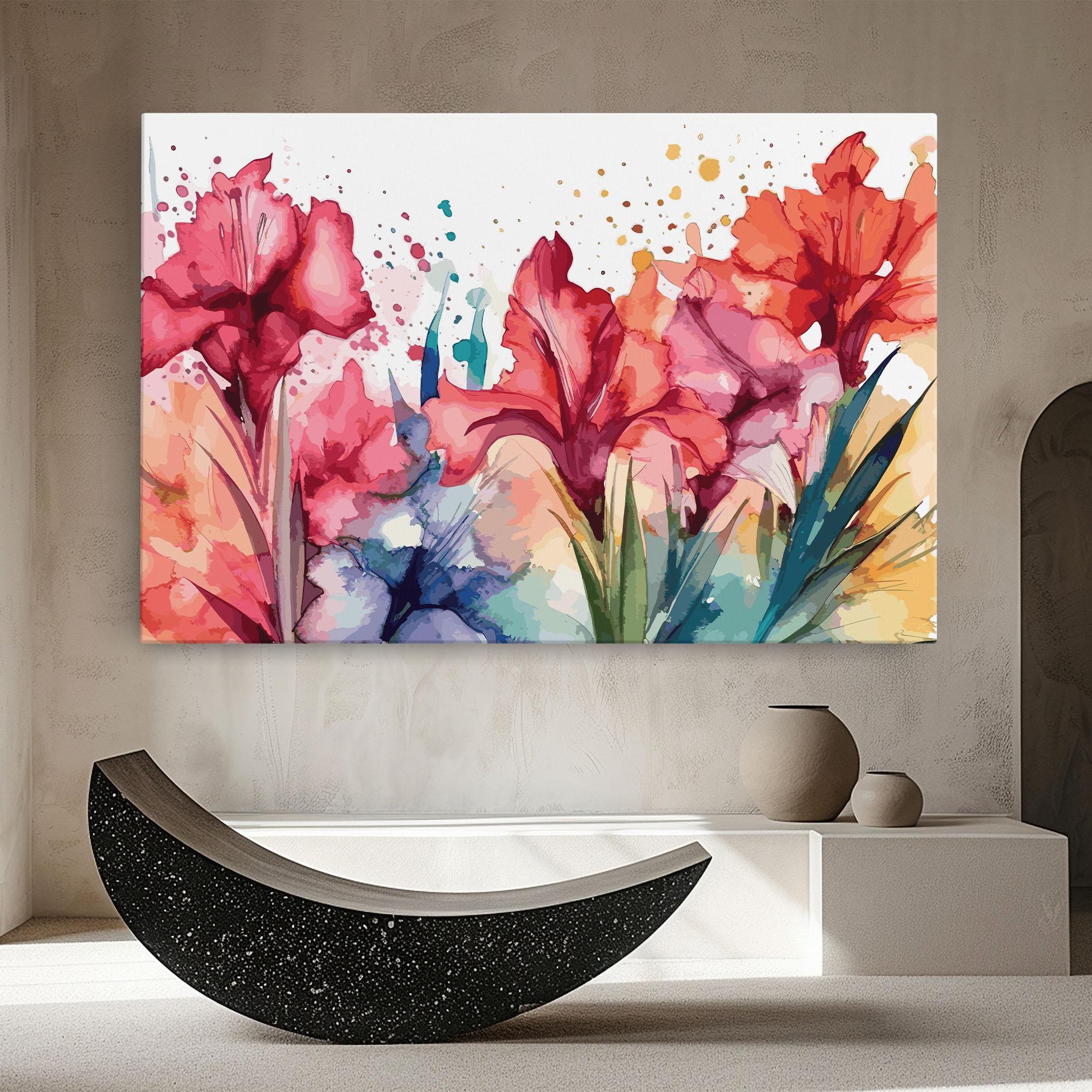 Tablou Canvas Pink Blue Iris mockup 8