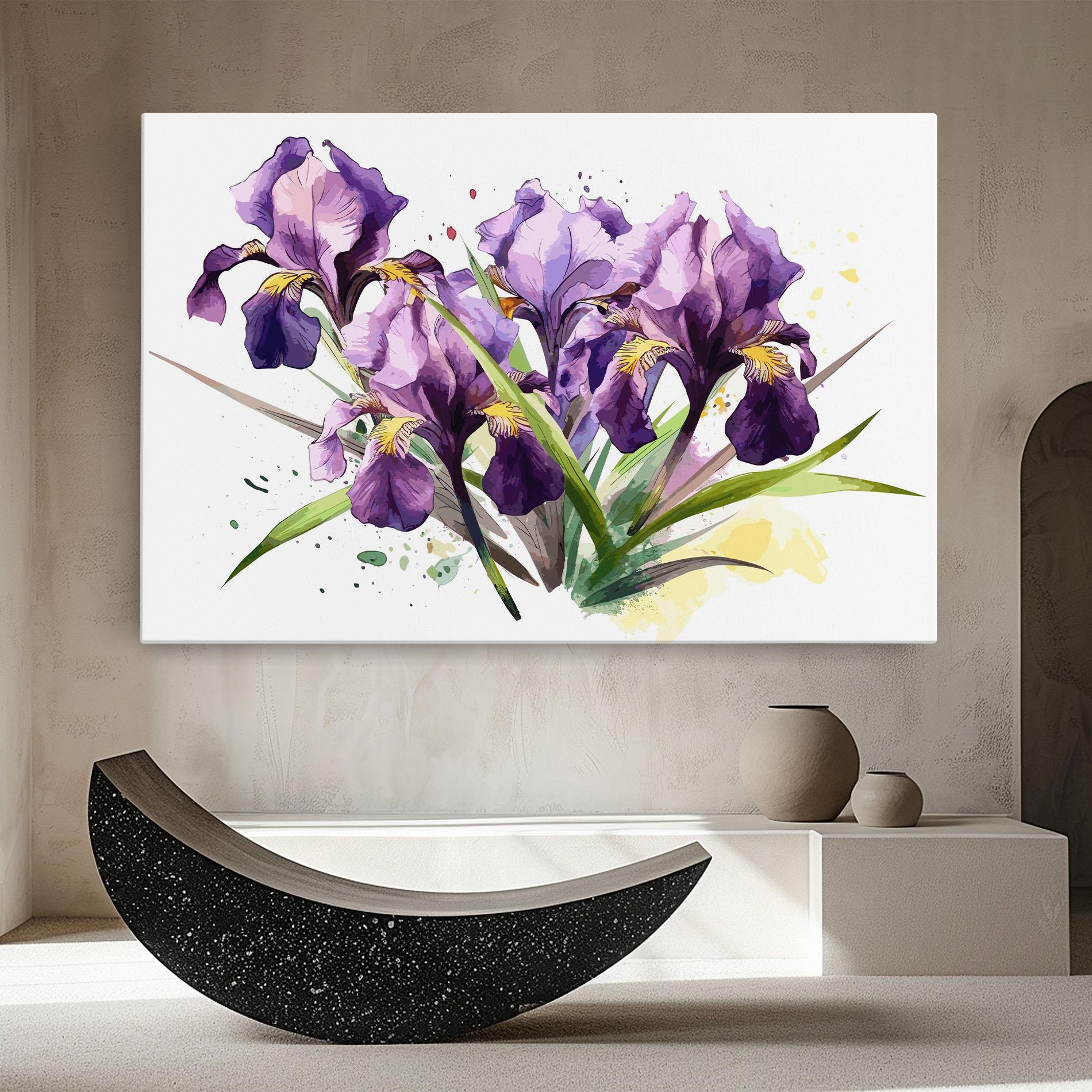 Tablou Canvas Watercolor Purple Iris mockup 8