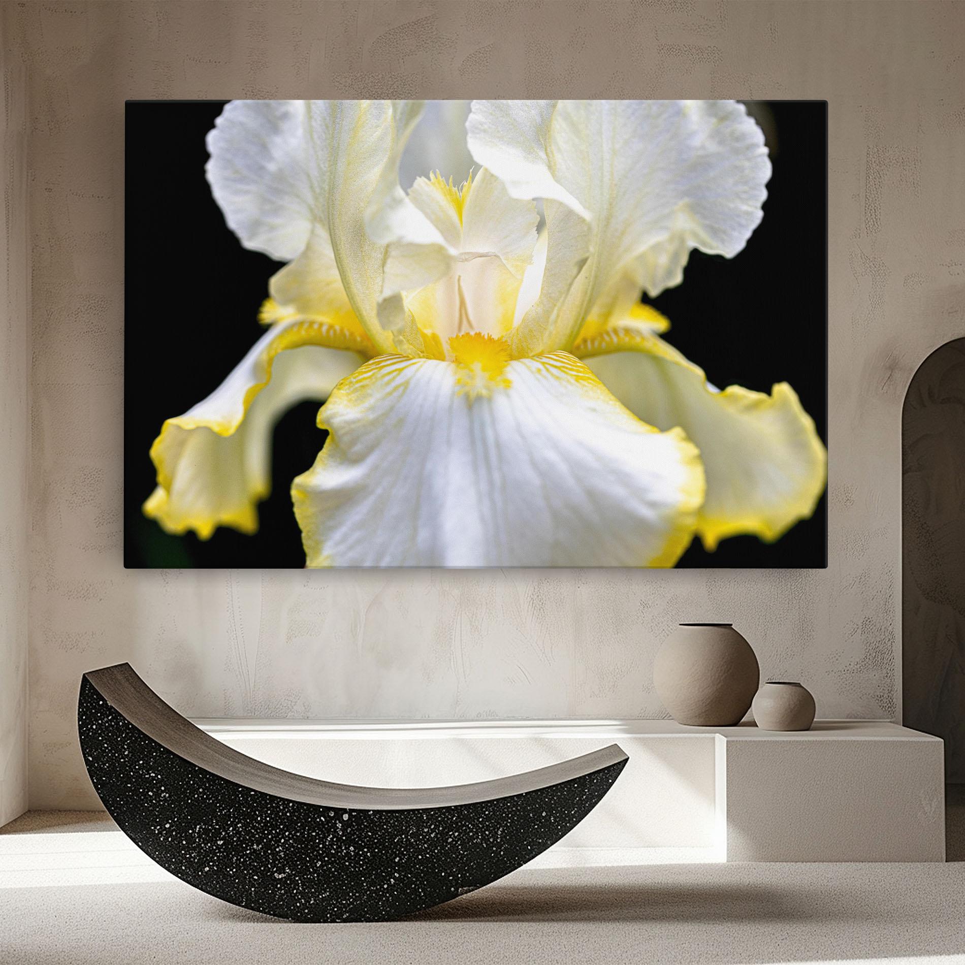 Tablou Canvas White Yellow Iris mockup 8