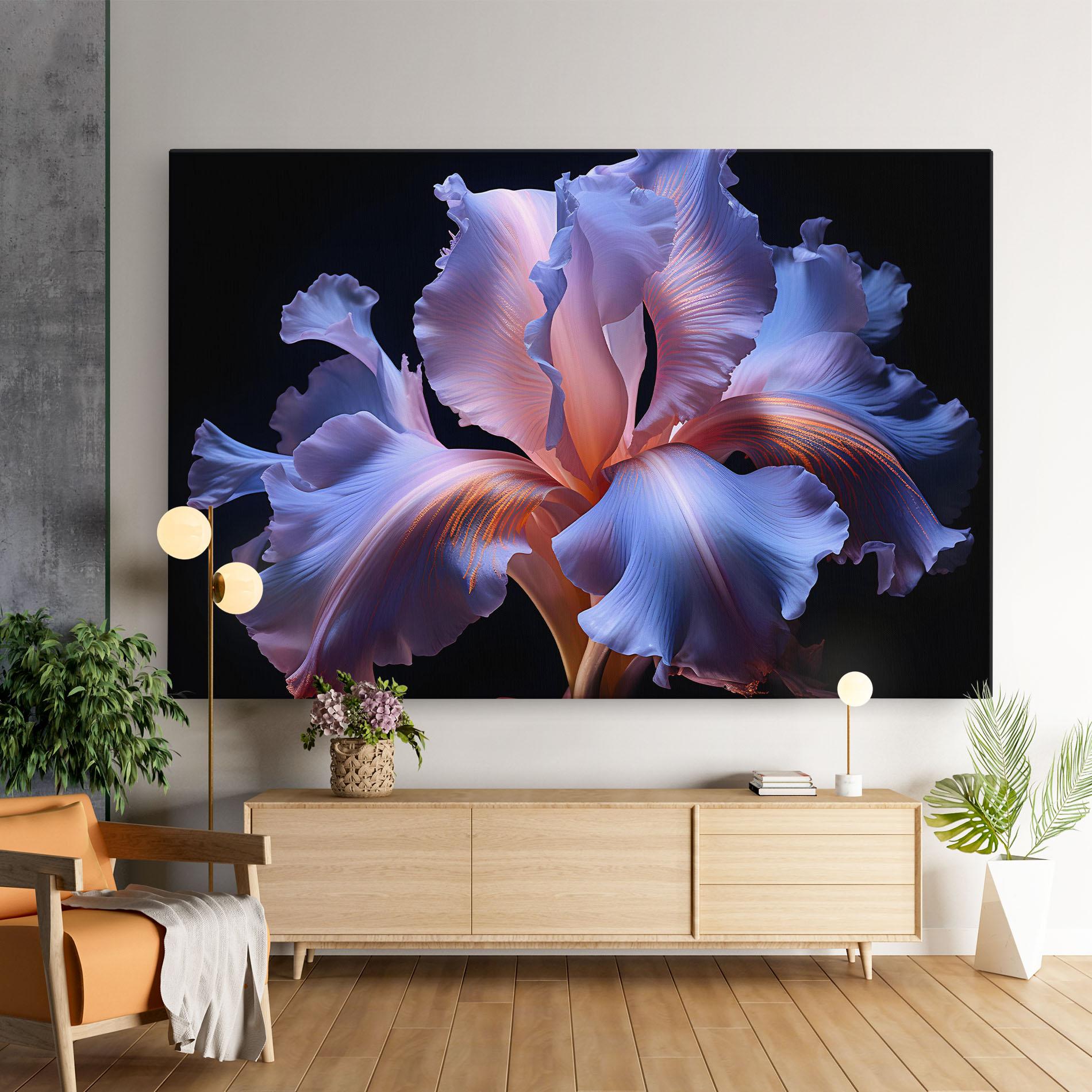 Tablou Canvas Elegant Iris On Black mockup 9
