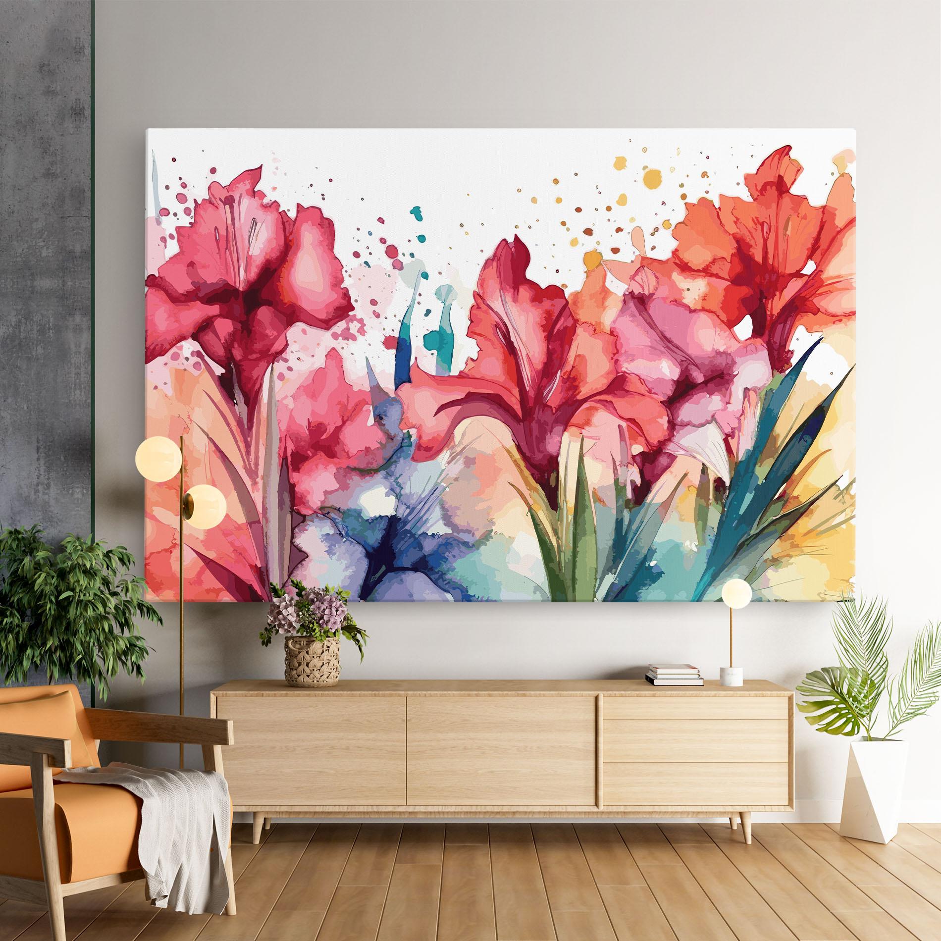 Tablou Canvas Pink Blue Iris mockup 9