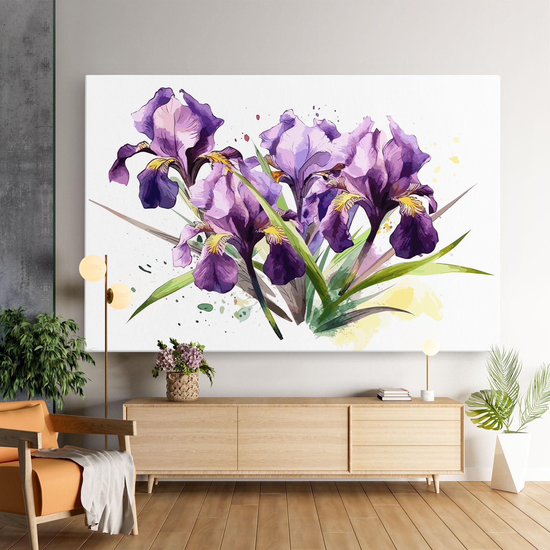 Tablou Canvas Watercolor Purple Iris mockup 9