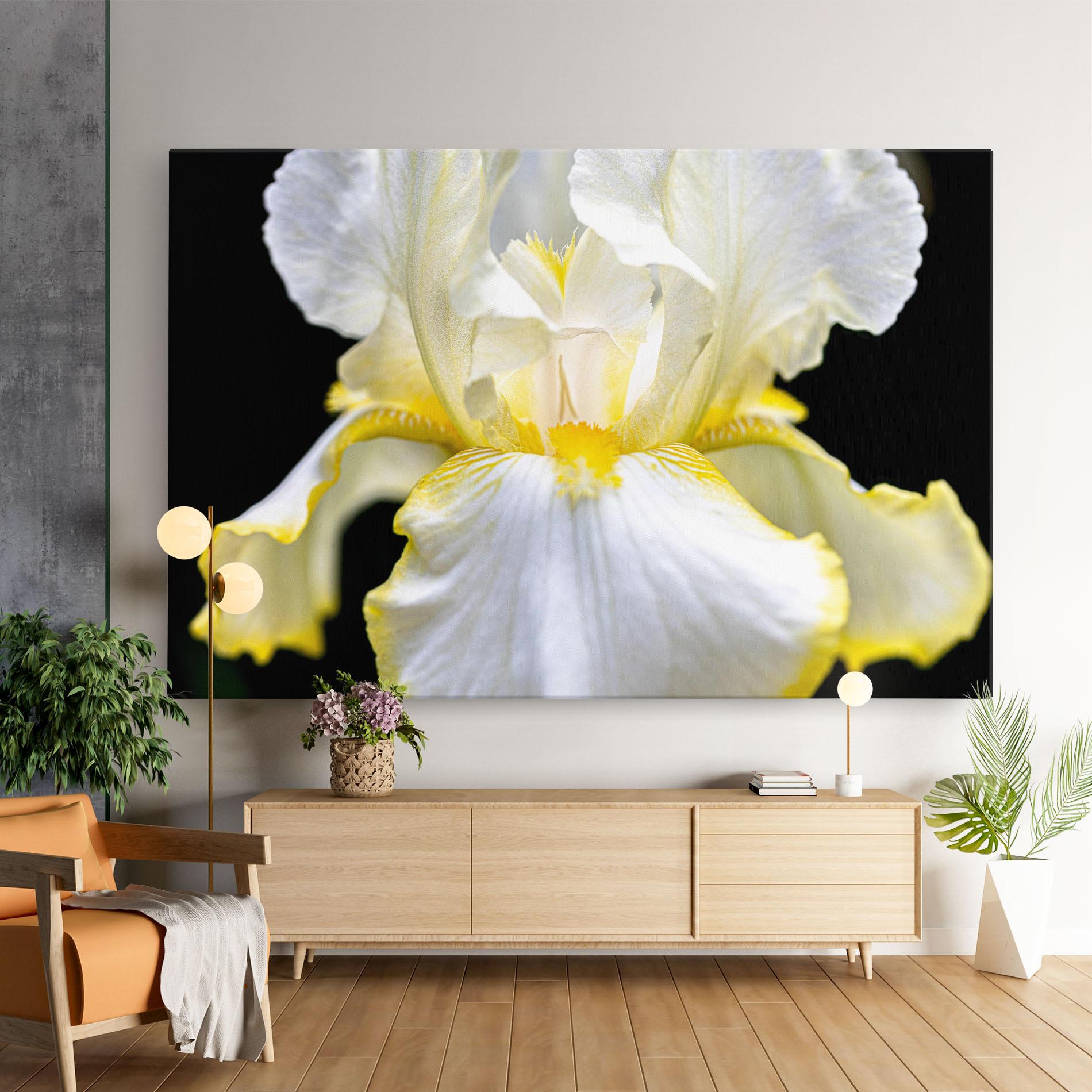 Tablou Canvas White Yellow Iris mockup 9